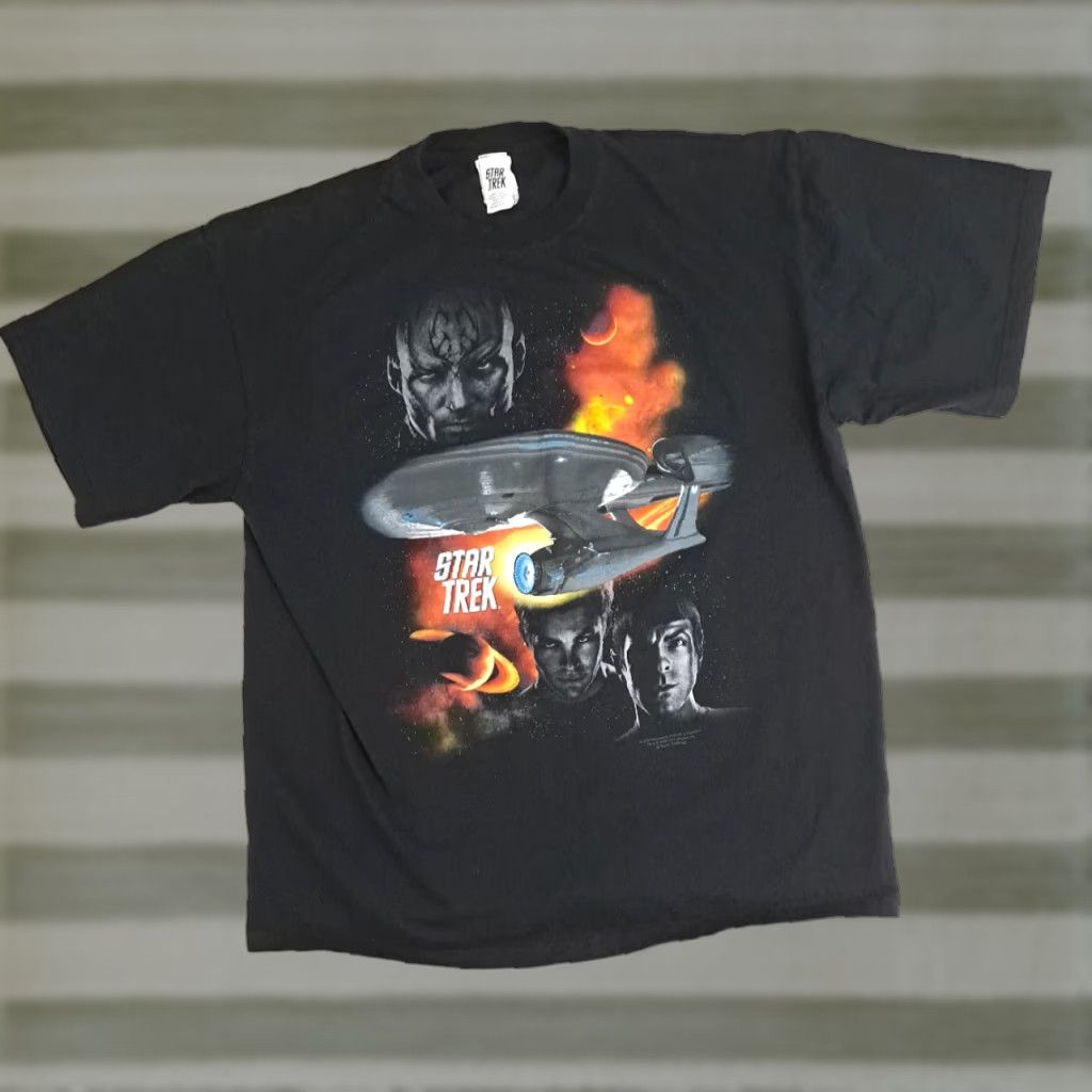 Vintage VINTAGE Star Trek T-Shirt XL Black Graphic Print Spock Movie 2009 Unisex Adults Short Sleeve Boys/Mens Womens Size US XL / EU 56 / 4 - 1 Thumbnail
