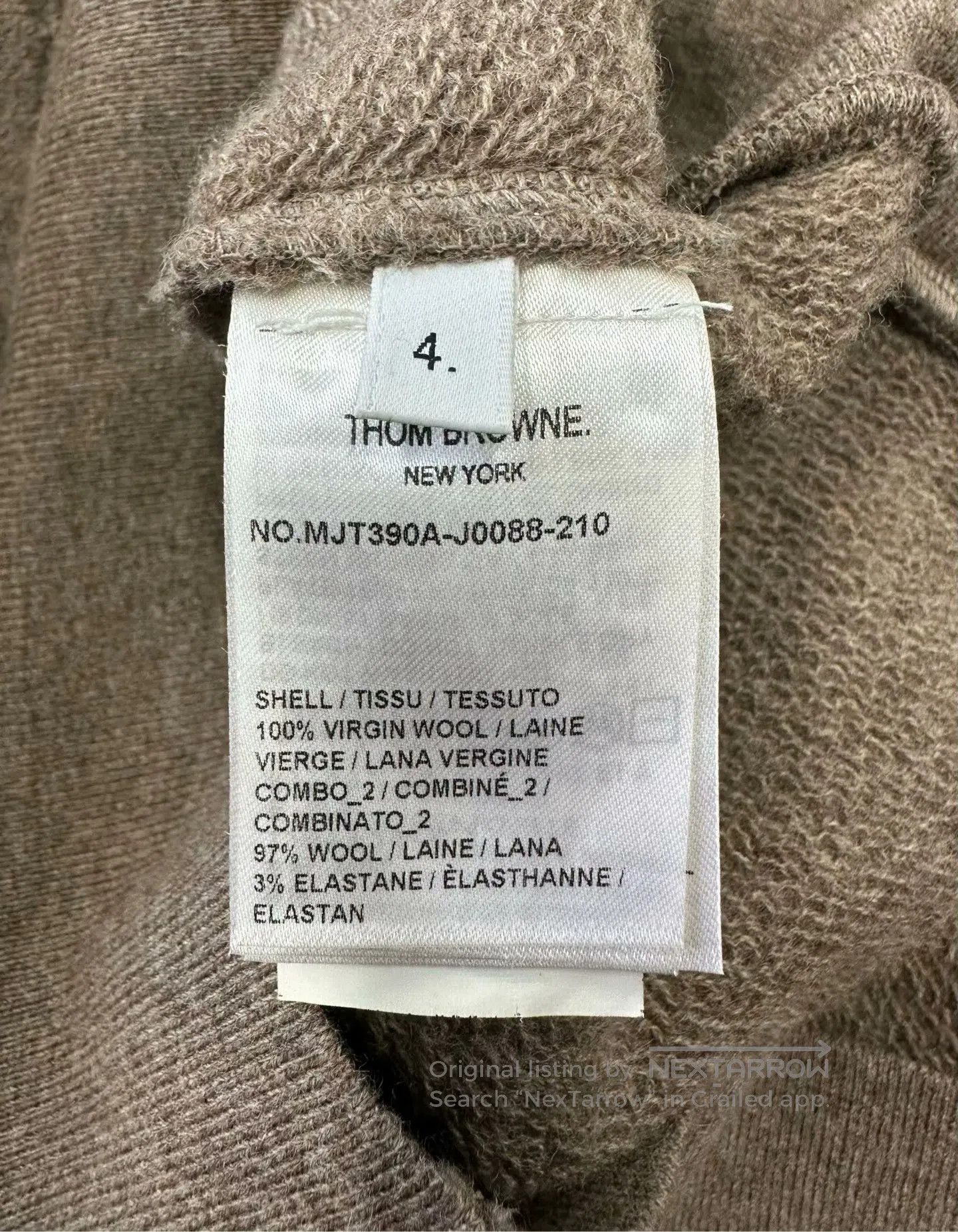 Thom Browne Thom Browne Brown classic four-stripe cashmere hooded swea Size US XL / EU 56 / 4 - 4 Thumbnail