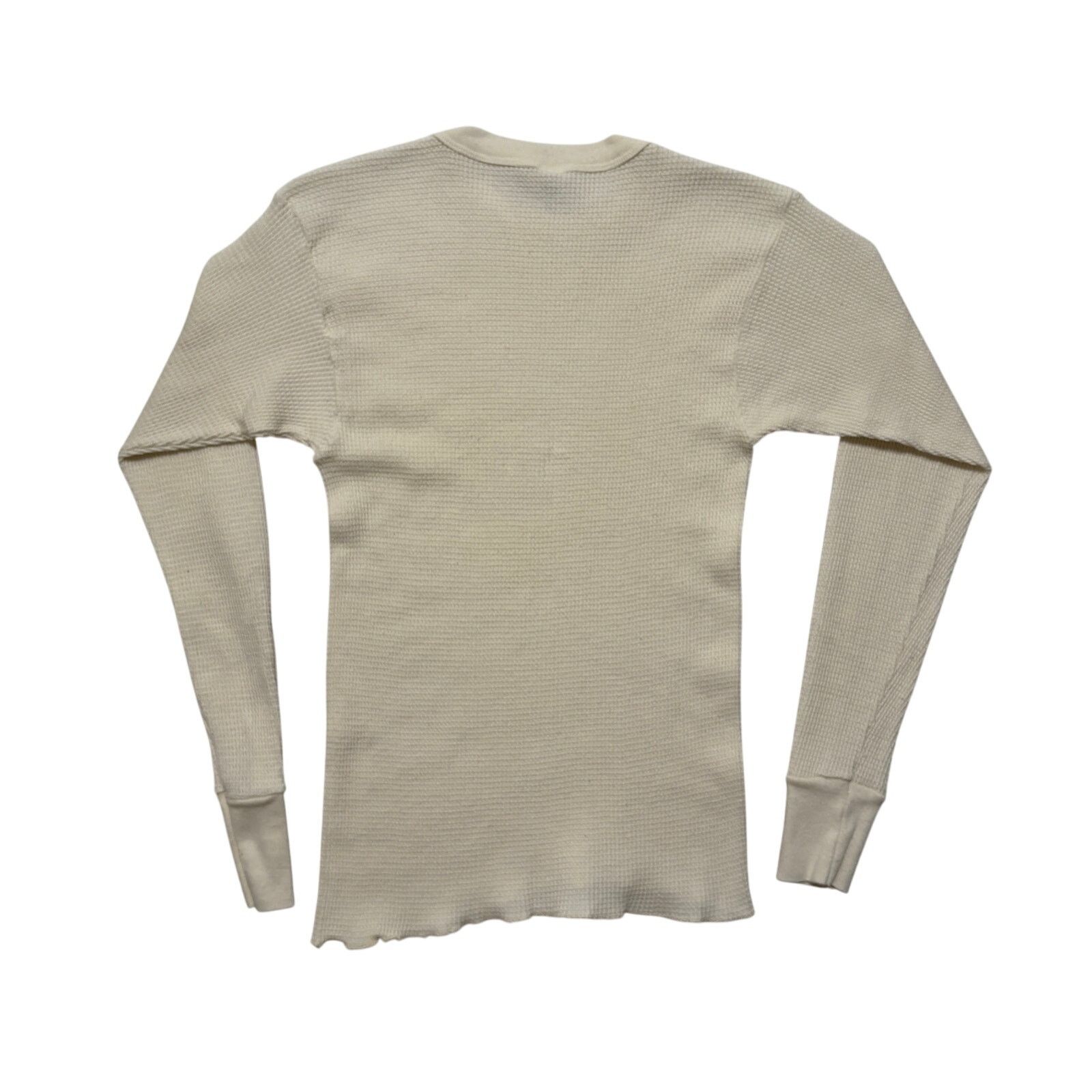 Hanes VTG 70s Hanes White Waffle Knit Long Sleeve Thermal M Size US 28 / EU 44 - 3 Thumbnail