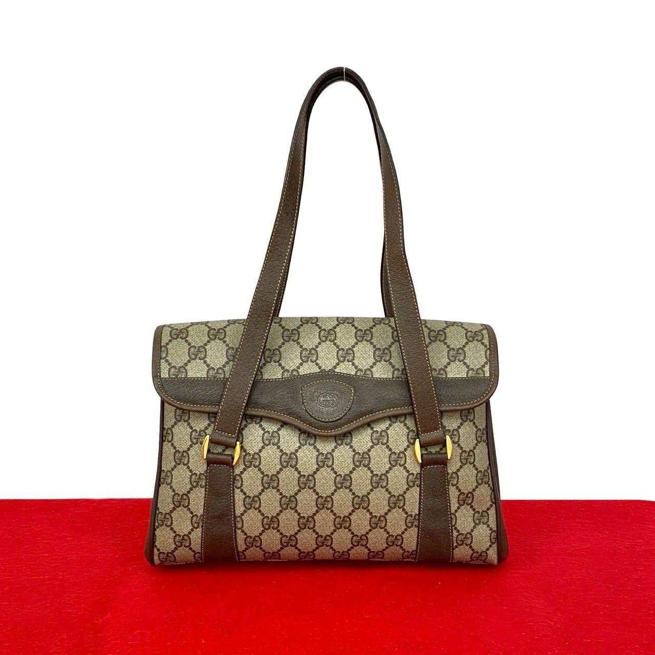Gucci Gucci GG Logo Embossed Leather Handbag Leather Handbag Duty Free For Usa in Brown, Women's