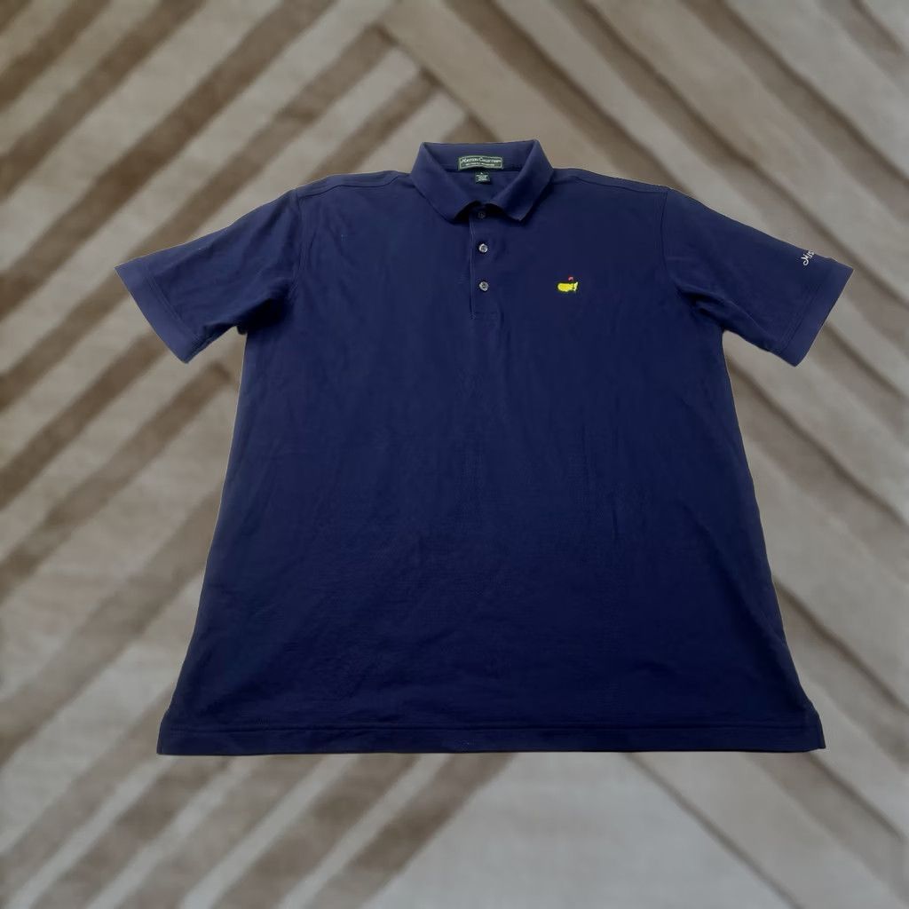 Vintage Masters Collection Men Polo Shirt Golf Blue 60s Navy L Short Sleeve 100% Cotton Regular Pullover Collared Knit Button Logo Sports Classic Vintage: No Size US L / EU 52-54 / 3 - 1 Thumbnail