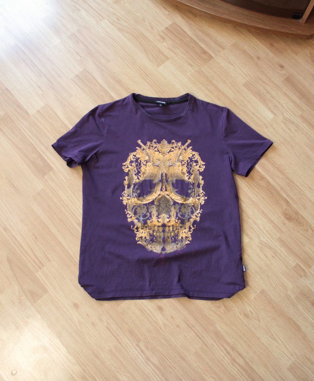 Roberto Cavalli 🔥 Just Cavalli Skull Logo T Shirt Purple Punk Y2K Size US XL / EU 56 / 4 - 1 Thumbnail