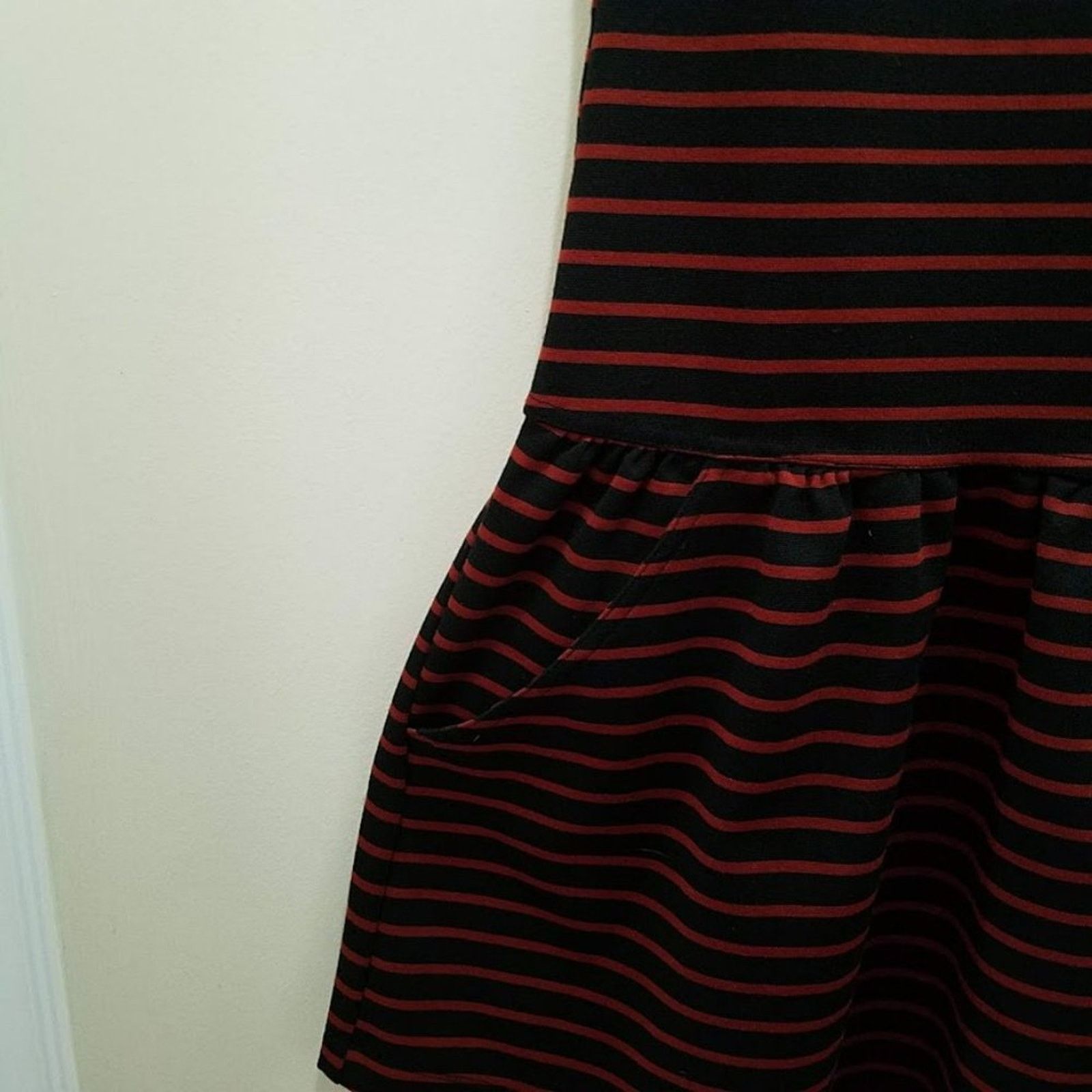 Free People Drop waist mini dress (S) red and navy stripes | sleeveless Size S / US 4 / IT 40 - 6 Thumbnail