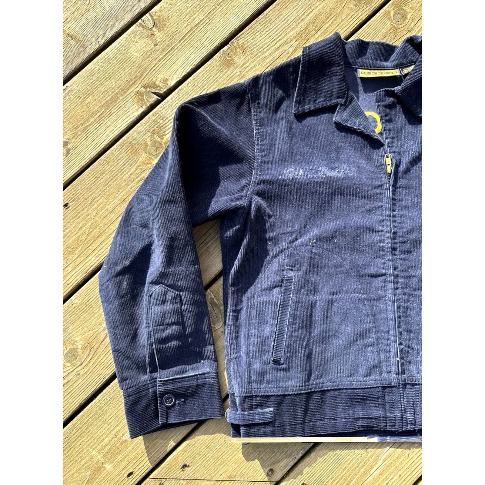 Vintage VINTAGE FFA Corduroy Jacket Navy Blue 38 Adult Medium Wisconsin Cashton FFA Emblem 1990s Casual Mens Size US XXS / EU 40 - 4 Thumbnail
