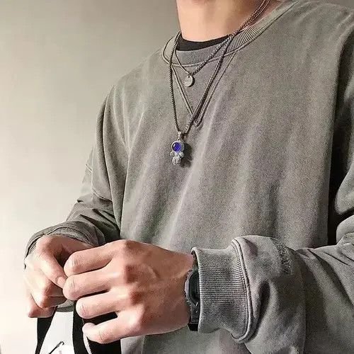 Jewelry × Vintage Cute Astronaut Pendant Men's Titanium Steel Necklace Size ONE SIZE - 2 Thumbnail