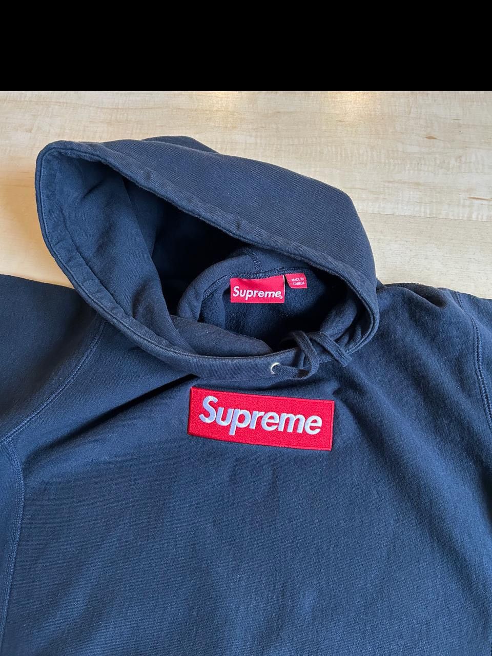 Supreme Supreme fw16 red on navy hoodie hooded sweatershirt Size US M / EU 48-50 / 2 - 4 Thumbnail