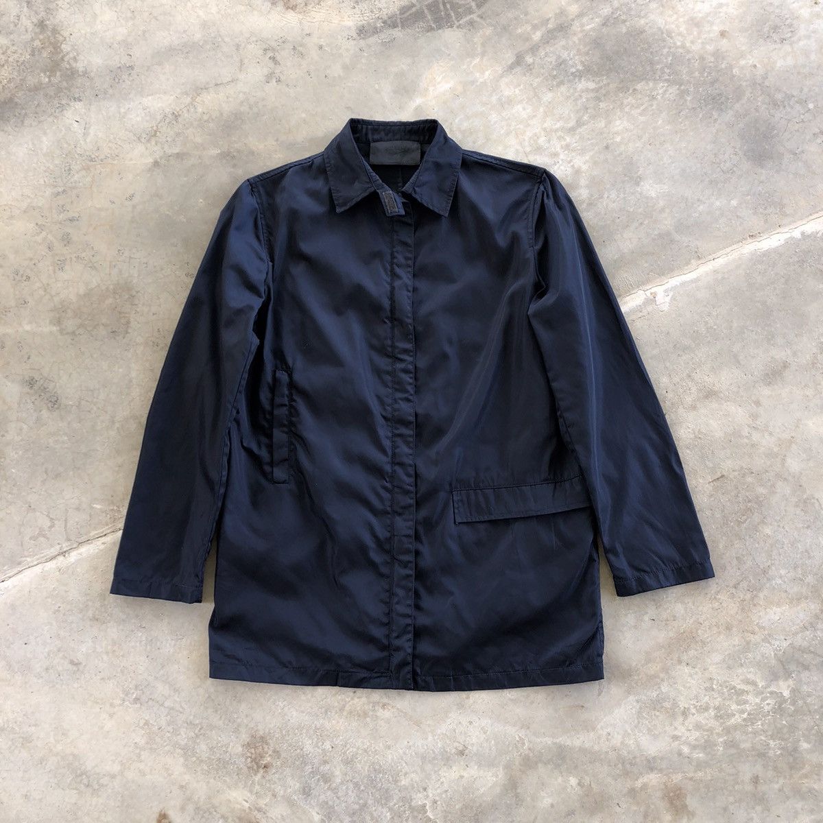 Image of Prada Nylon Light Jacket in Navy, Women's (Size XS)