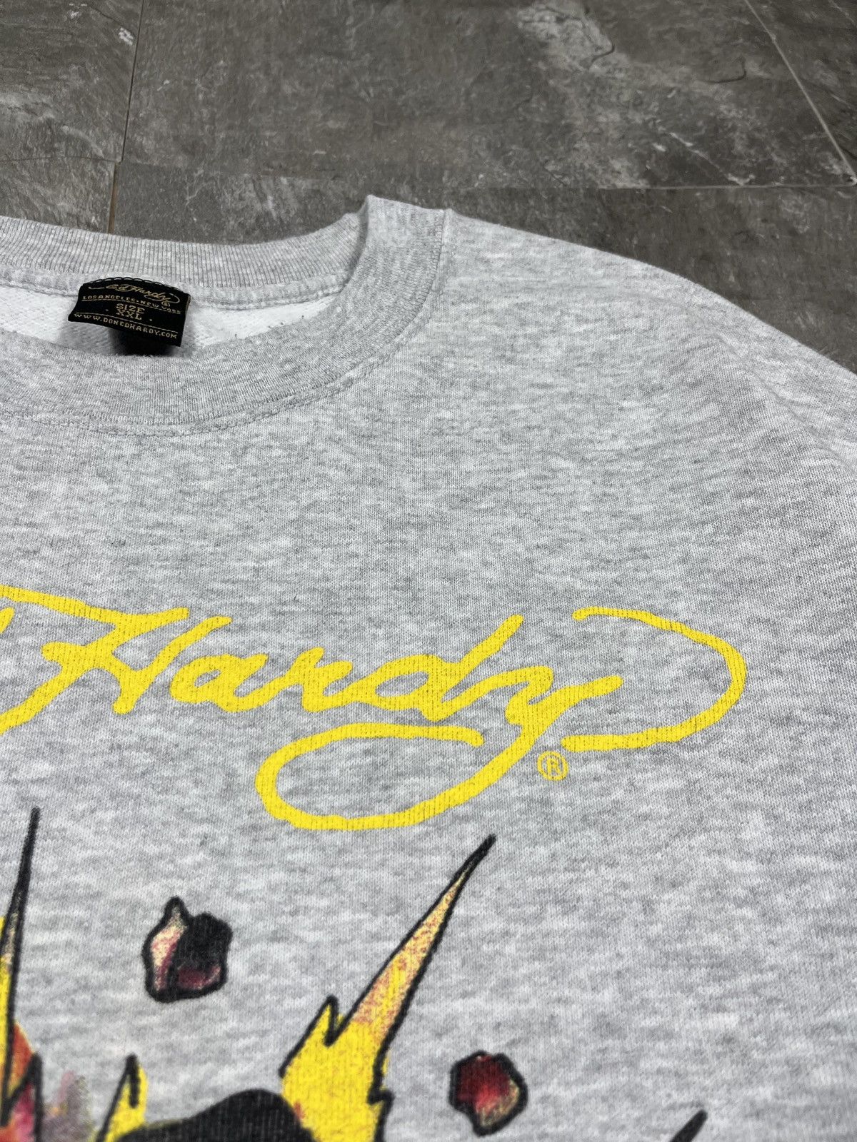 Ed Hardy Ed Hardy Vintage Skull Graphic Big Logo Sweatshirt Mens Grey Size US XXL / EU 58 / 5 - 4 Thumbnail