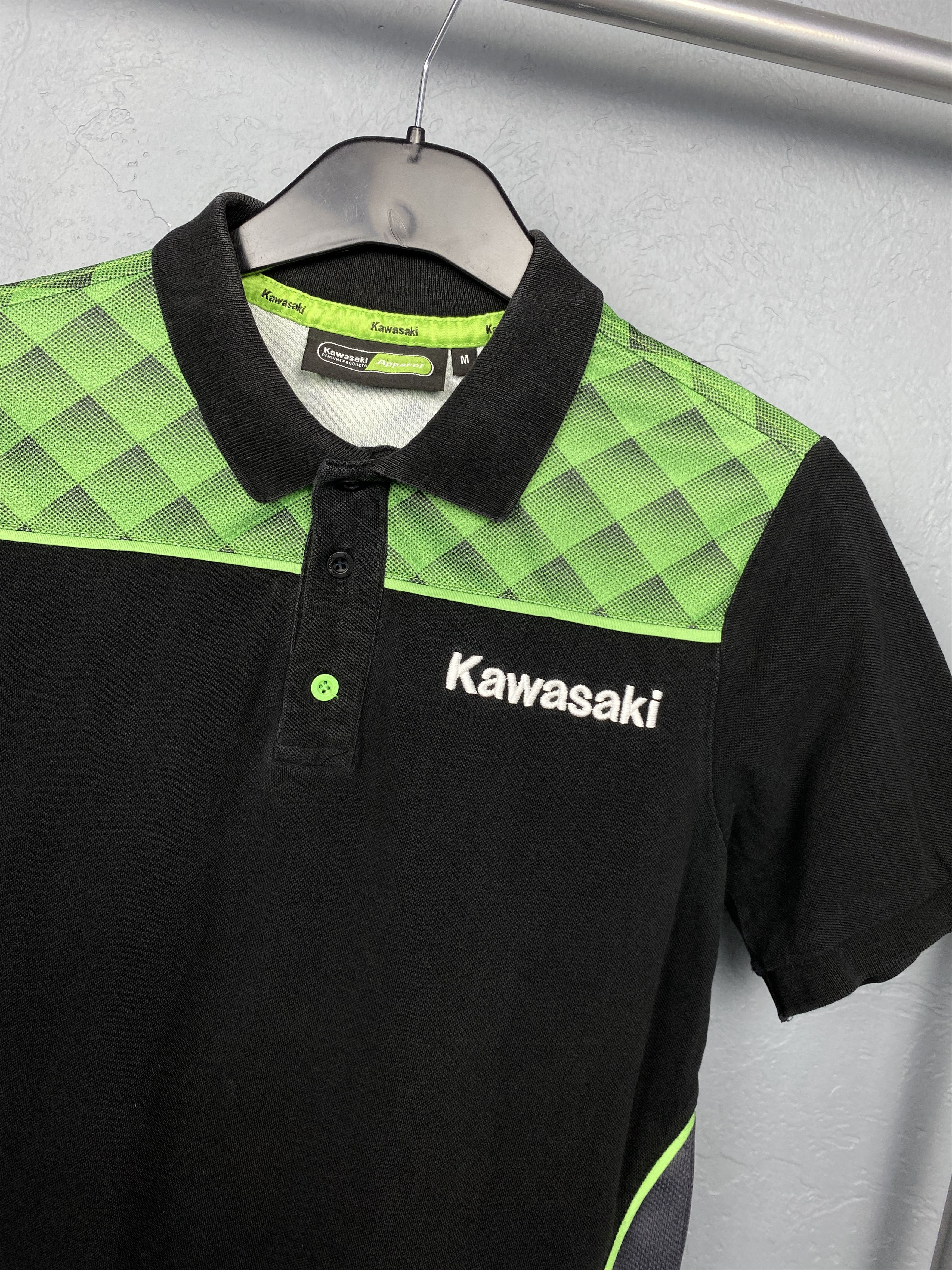 Japanese Brand Kawasaki Team Vintage Mens Polo Shirt Moto Racing Size US M / EU 48-50 / 2 - 2 Thumbnail