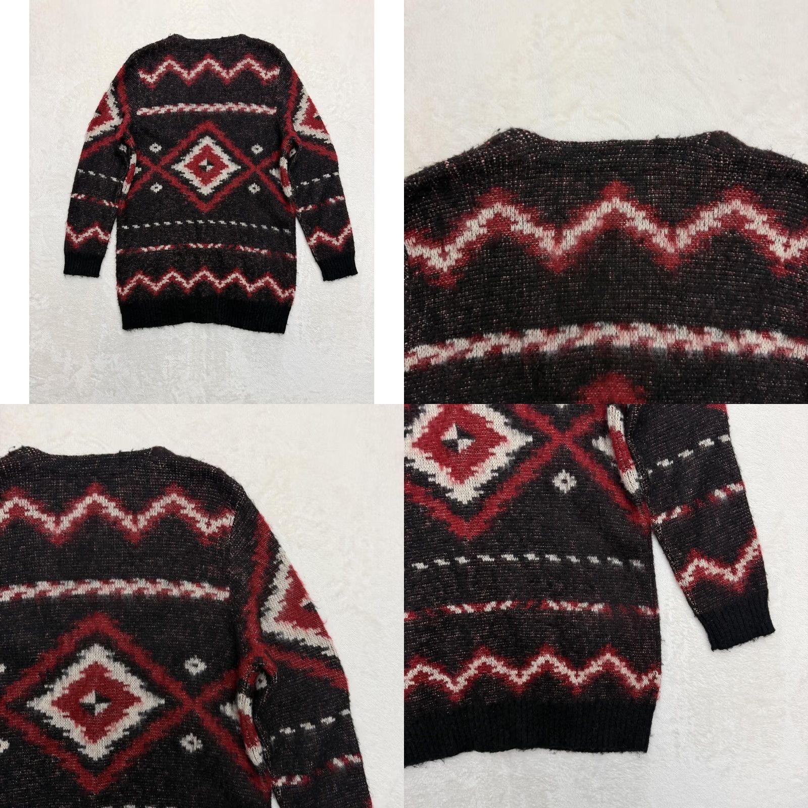 Vintage VINTAGE? No. Denim & Supply Ralph Lauren Cardigan Sweater Womens Large Black Aztec Western (adjusted to fit rules) Size L / US 10 / IT 46 - 8 Thumbnail