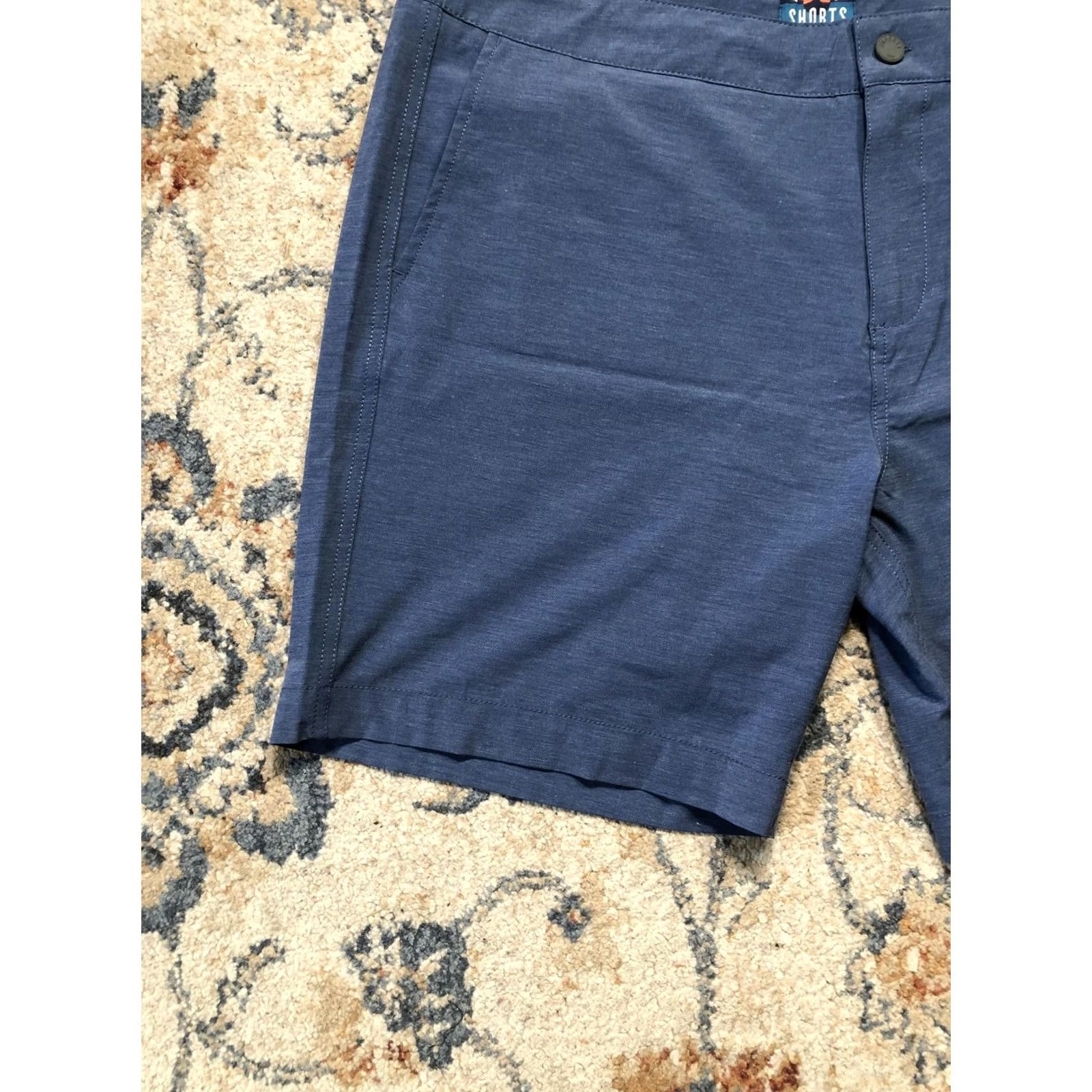 Faherty Faherty Men's 40 All Day Shorts Chino 7 Inseam Blue Casual Summer Beach Performance Lightweight Stretch Pocketed Flat Front Zip Fly Size US 40 / EU 56 - 4 Thumbnail