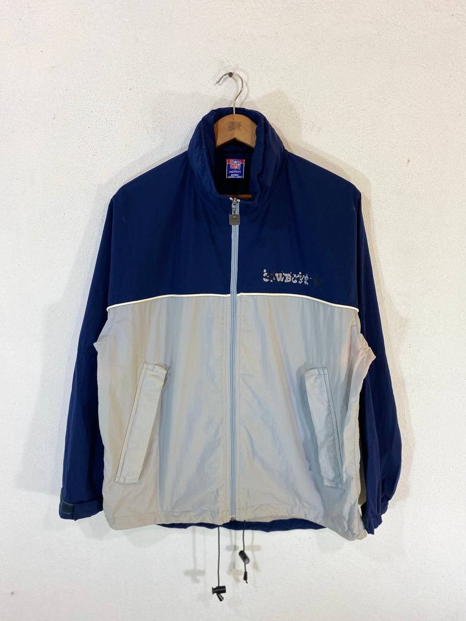 image of Avant Garde x Nfl Vintage 90's Dallas Cowboys Nfl Light Jacket in Blue Grey, Men's (Size Medium)