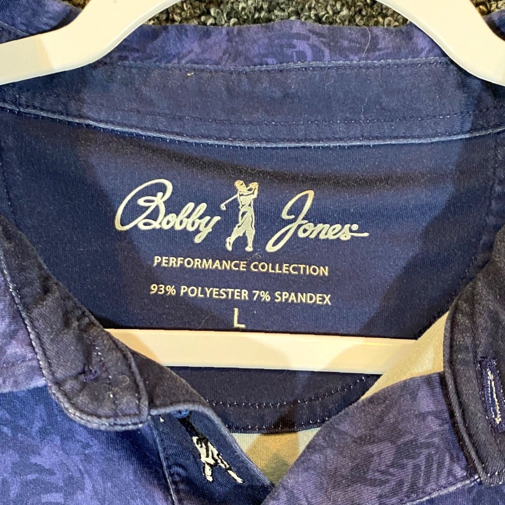 Vintage Bobby Jones Polo Shirt Mens Large Blue Floral Golf Rehoboth CC S/S Size US L / EU 52-54 / 3 - 2 Thumbnail