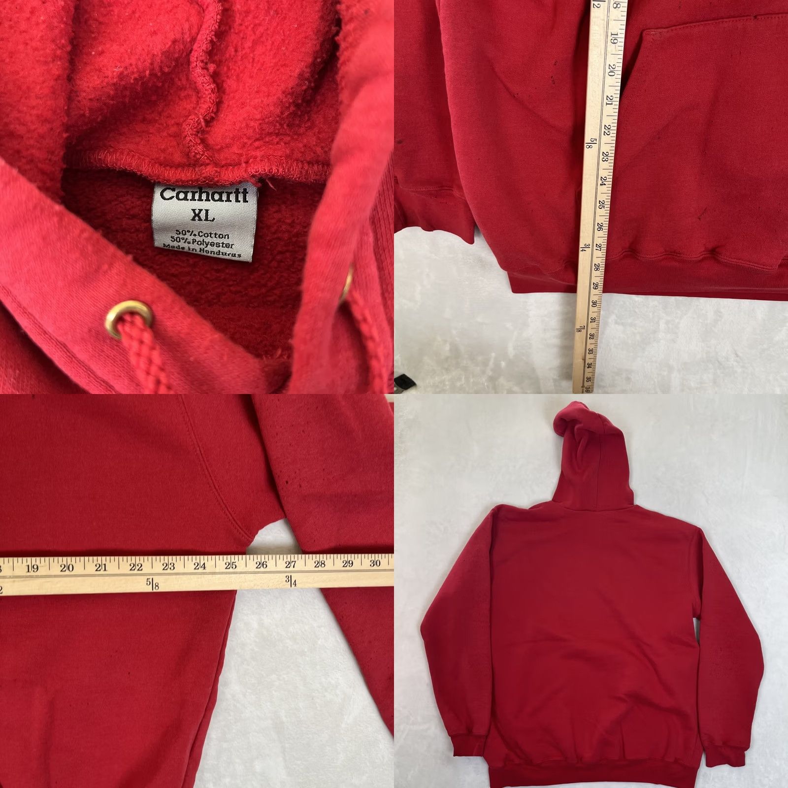 Carhartt Vintage Carhartt Hoodie Sweatshirt Mens XL Red Thrashed Faded Retro Size US XL / EU 56 / 4 - 9 Thumbnail
