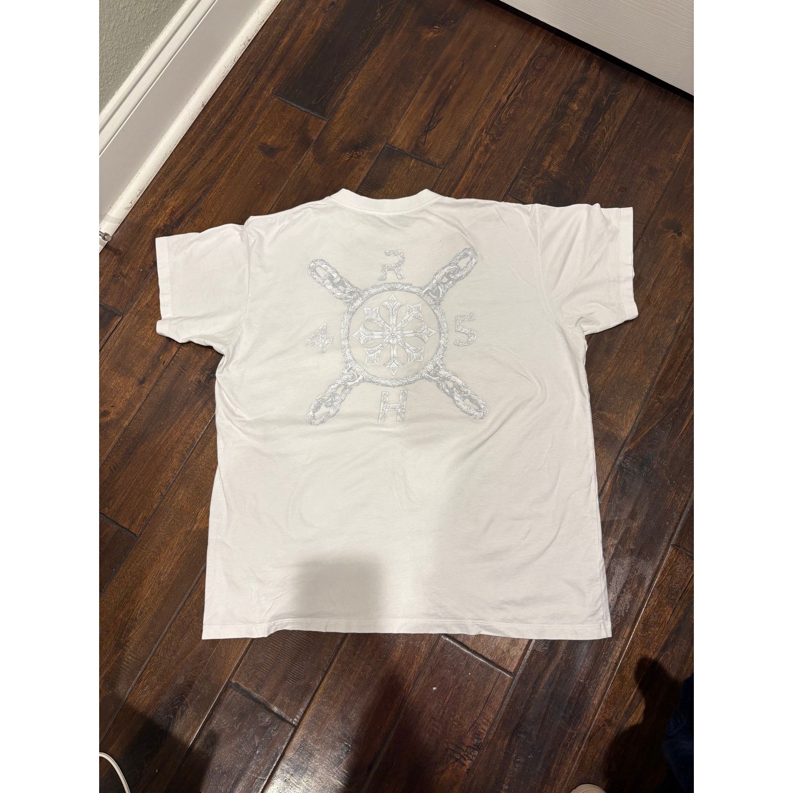 Other UK RH45 London Streetwear Mens White Metallic Graphic Tee L Size US L / EU 52-54 / 3 - 12 Thumbnail