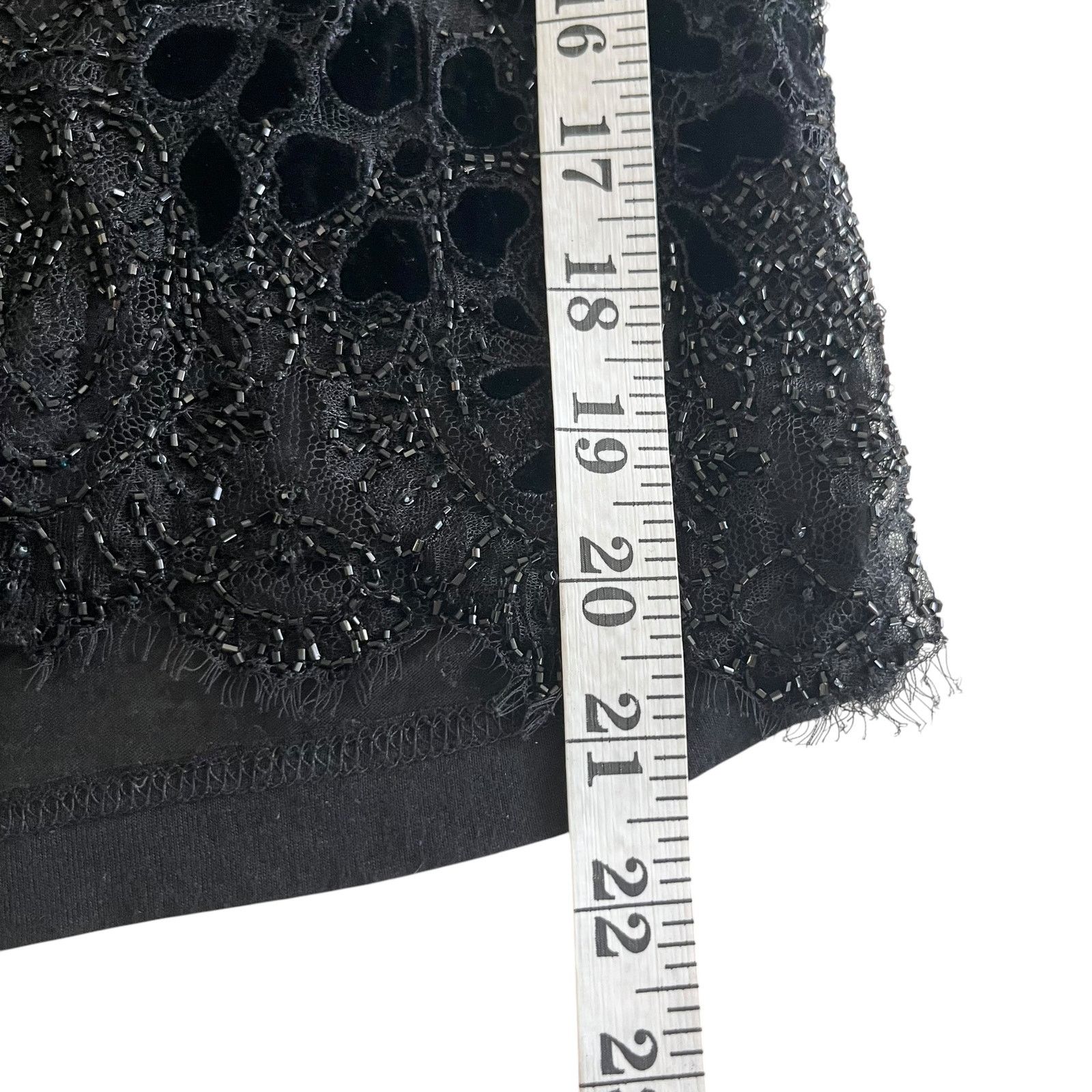 Valentino Valentino Black Beaded Square Neck Sheer Short Sleeve Top Size M / US 6-8 / IT 42-44 - 12 Thumbnail