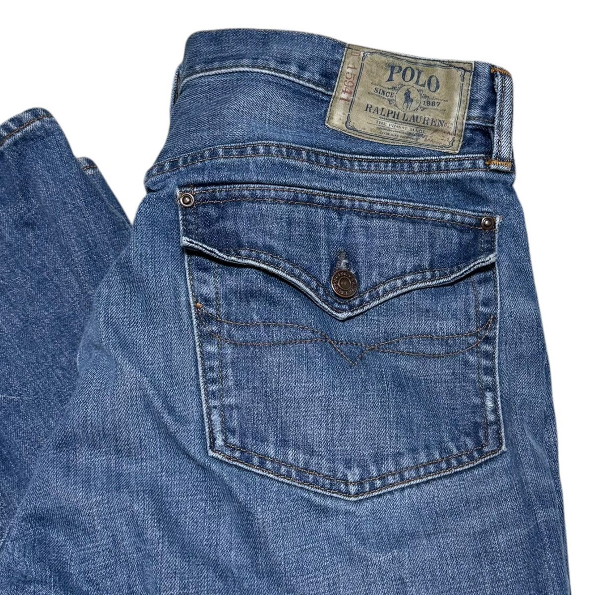Polo Ralph Lauren Polo Ralph Lauren Mexico 100% Cotton Jean Pants Men’s 35x32 Size US 35 - 2 Thumbnail