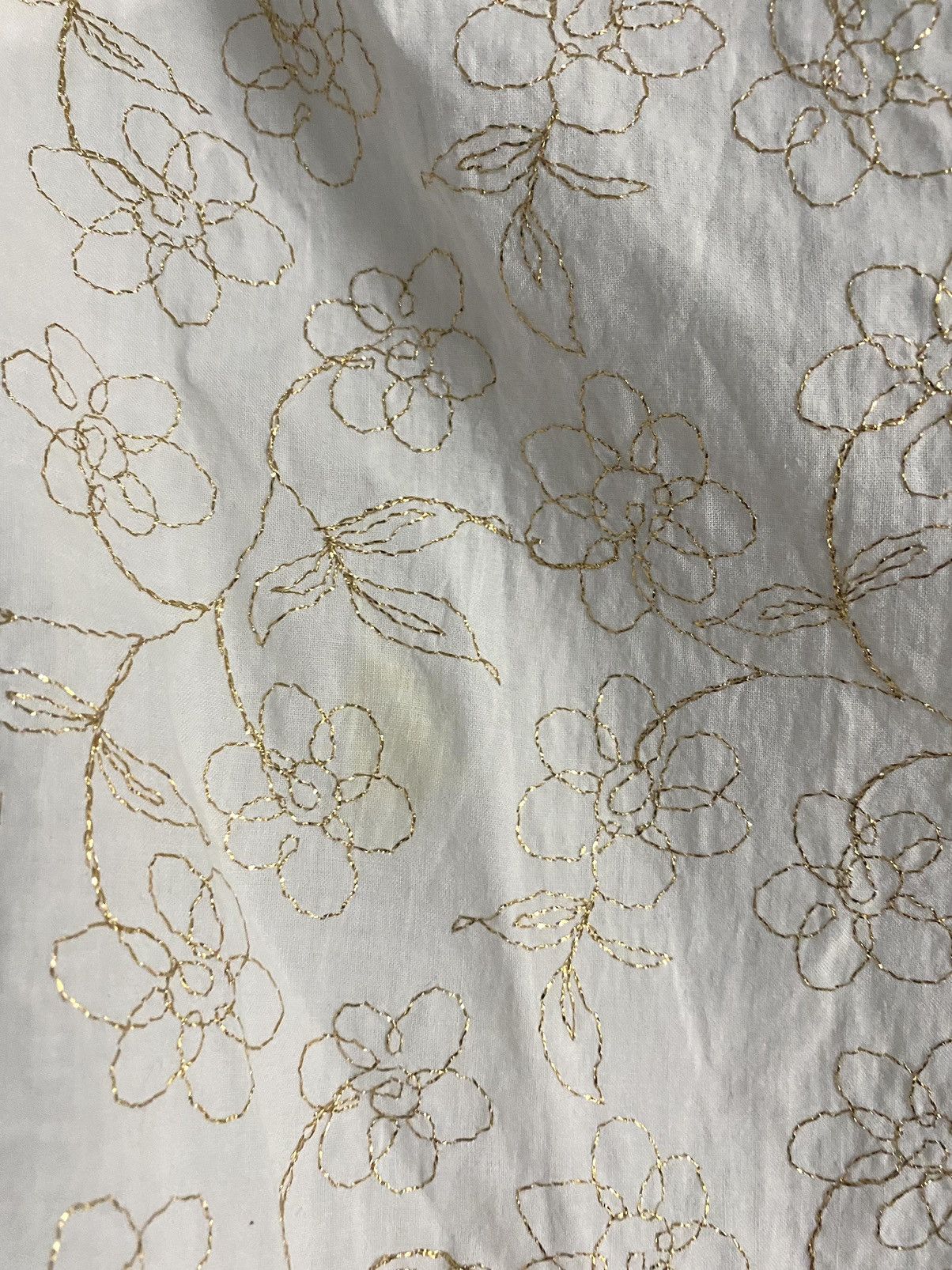 Moschino Women’s Moschino White Shirt Golden Floral Embroidery Decor Size S / US 4 / IT 40 - 5 Thumbnail