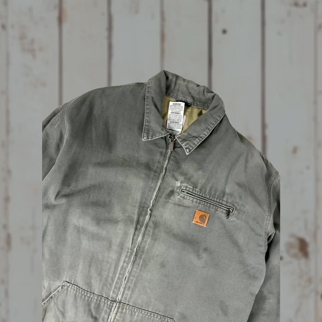 Carhartt VINTAGE Carhartt Detroit Work Jacket 90s Mens XL Gray Canvas Bomber Jacket Size US XL / EU 56 / 4 - 1 Thumbnail