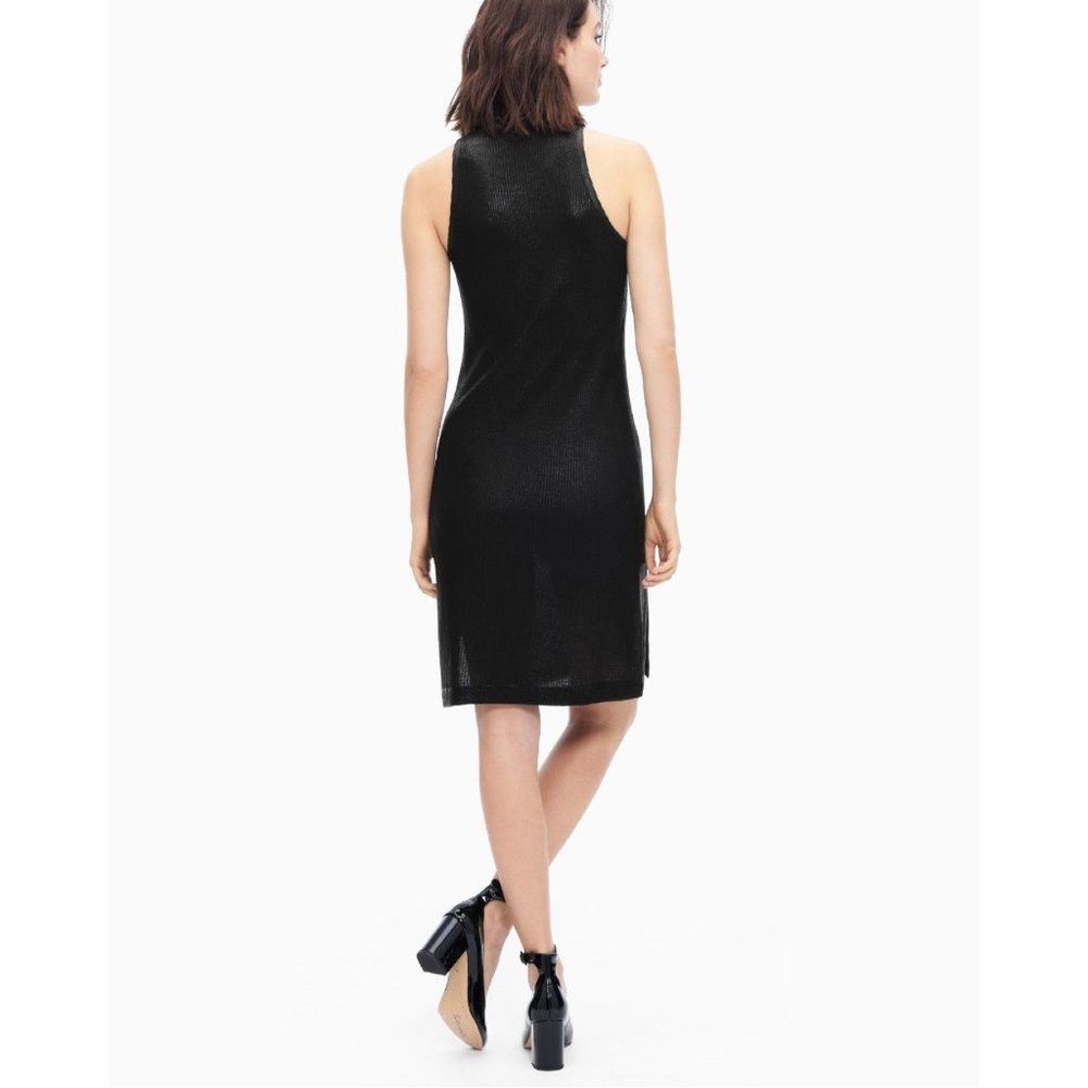 Splendid NWT New $138 Splendid Astor Metallic Coated Knit Dress Blac Size M / US 6-8 / IT 42-44 - 3 Thumbnail