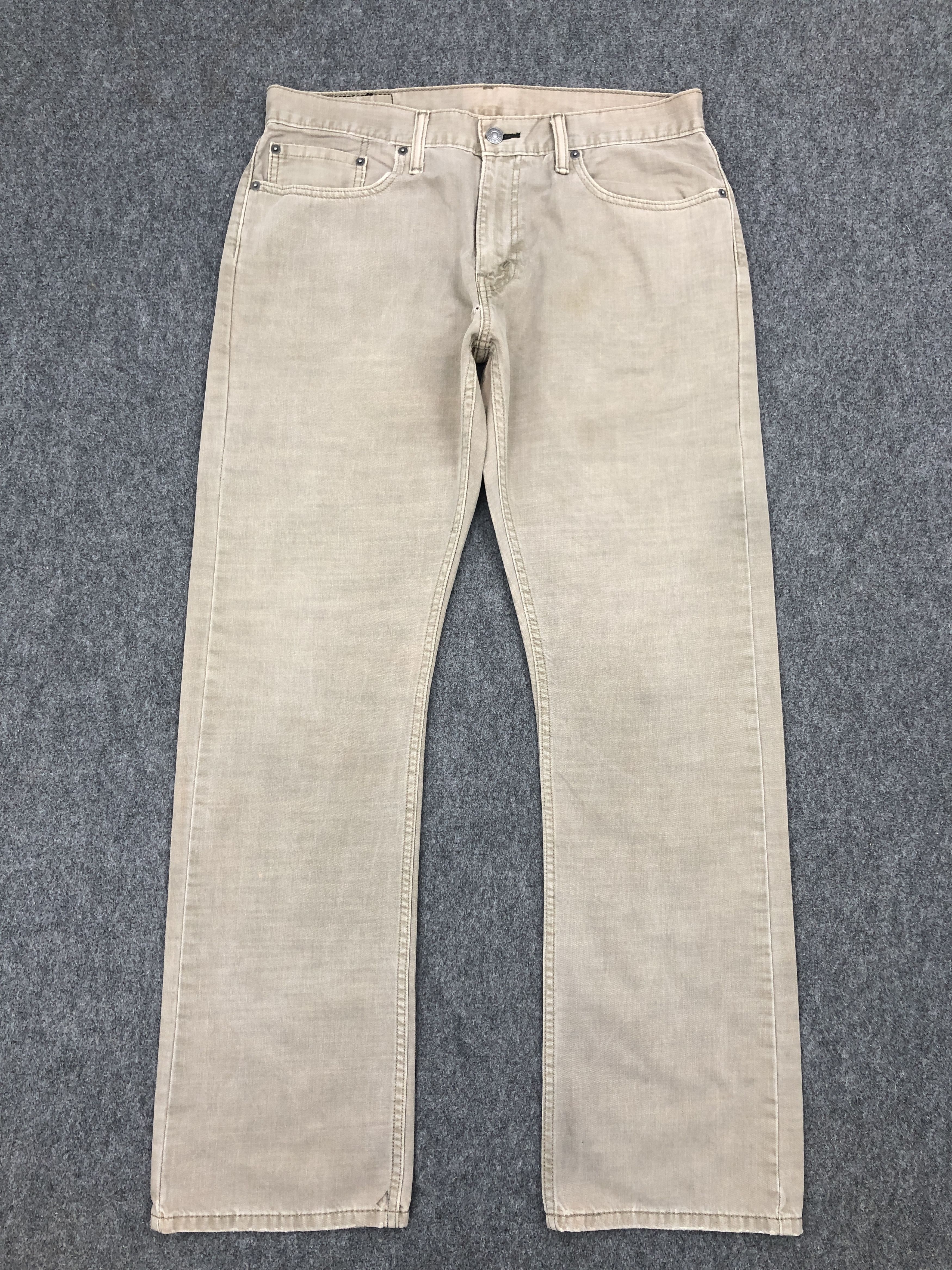 image of Levis 514 Light Brown Jeans in Blue Denim, Men's (Size 33)