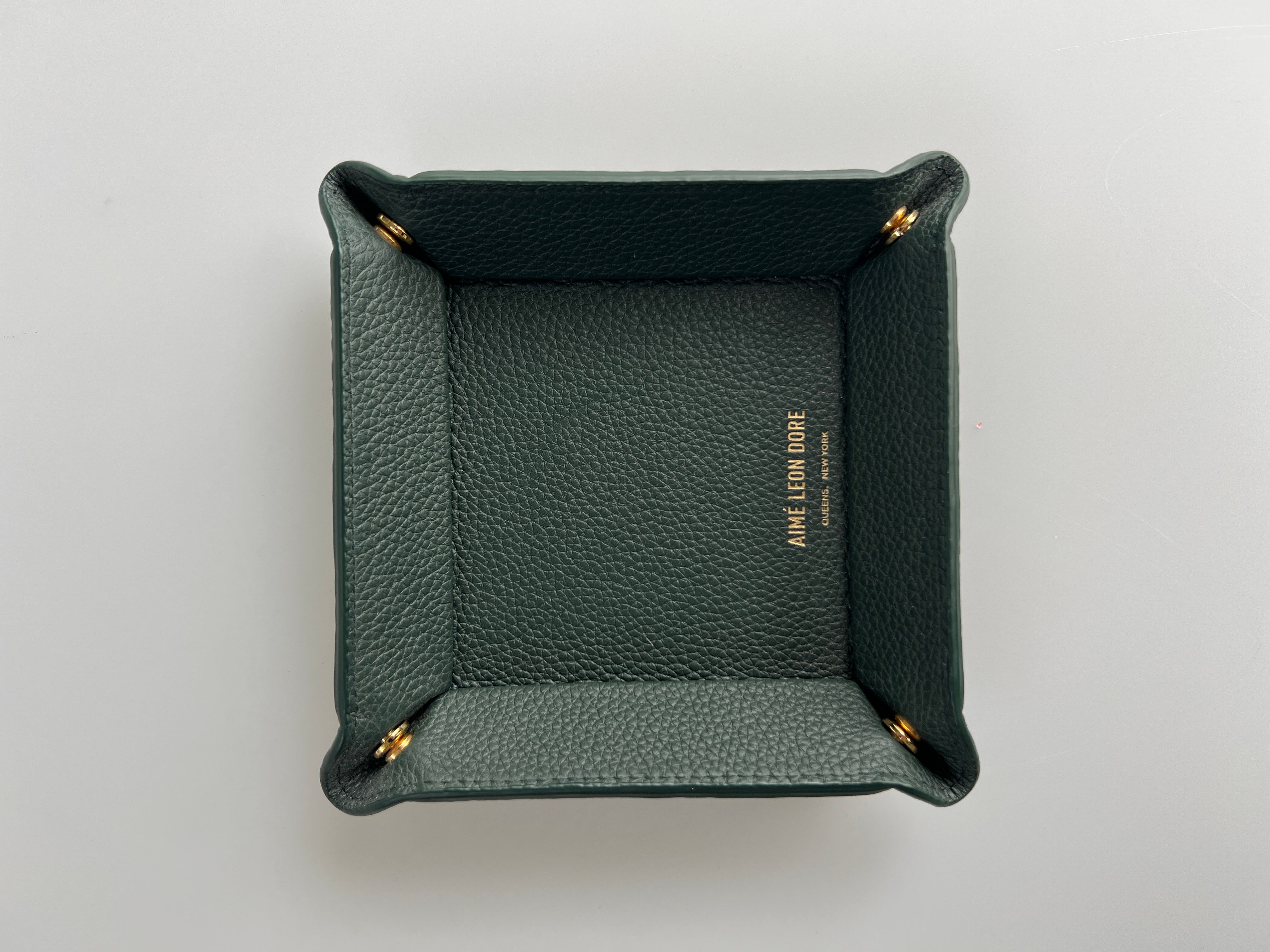 Pre-owned Aimé Leon Dore Ald Leather Catch All Tray In Botanical Green