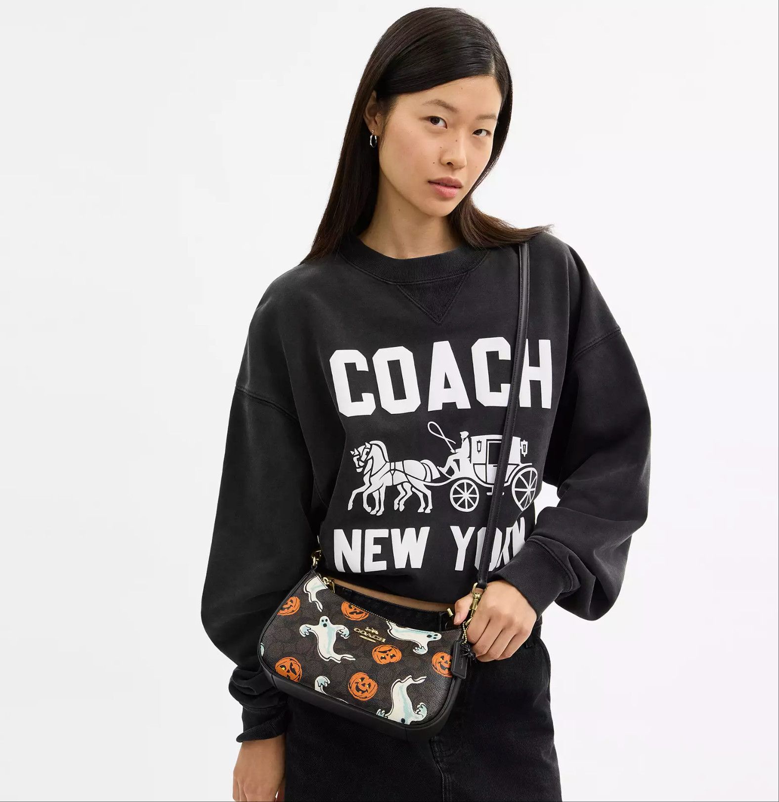 Coach Teri Shoulder Bag In Signature Canvas With Halloween CCE71 Size ONE SIZE - 10 Thumbnail