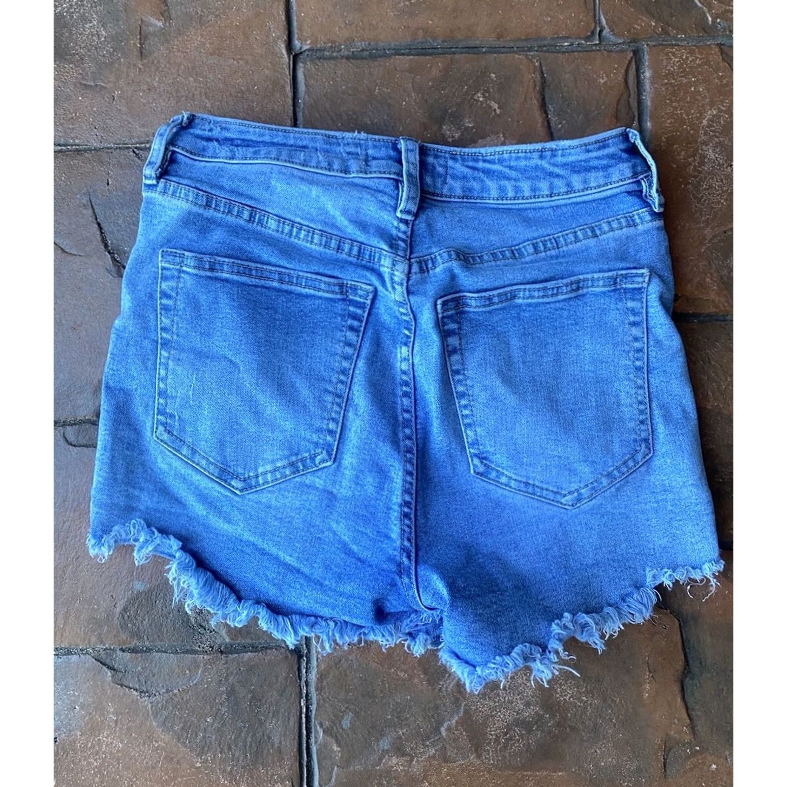 Free People VINTAGE We The Free People Jean Shorts Womens 27 Distress Button Fly Cut Off Denim Size 27" / US 4 / IT 40 - 2 Thumbnail