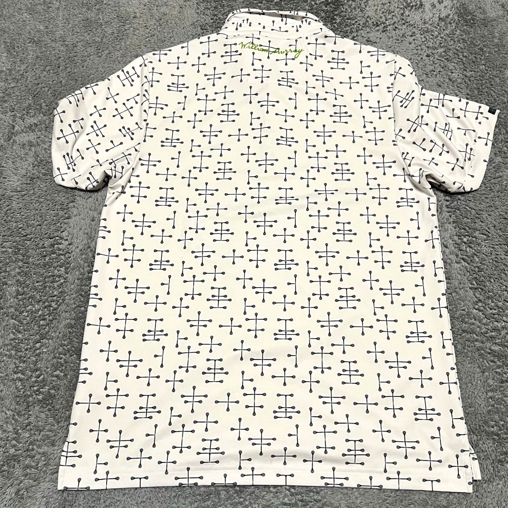 Vintage William Murray Polo Shirt Mens Medium White Performance Golf Geometric Size US M / EU 48-50 / 2 - 3 Thumbnail