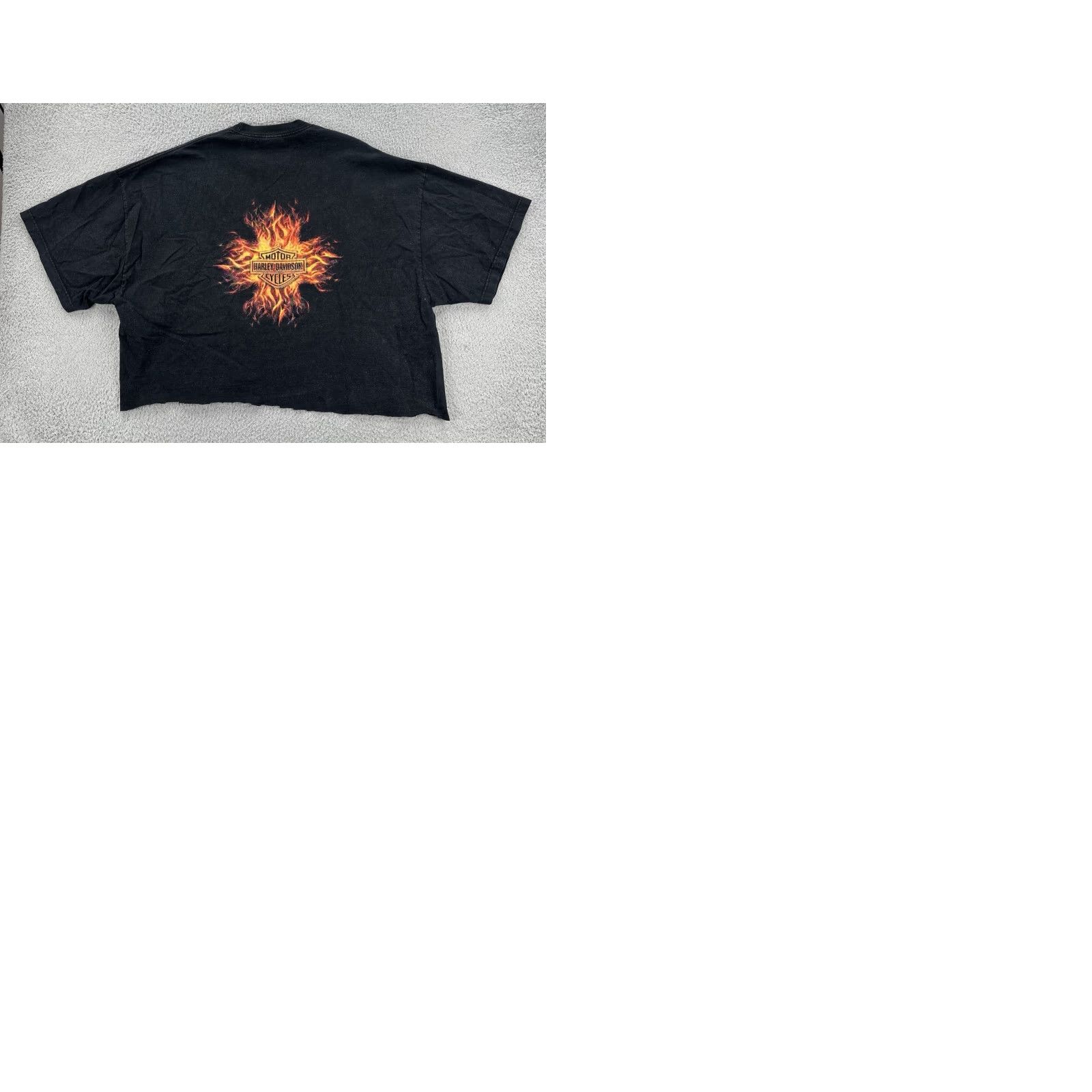 Harley Davidson VINTAGE Harley-Davidson T-Shirt Shirt Cropped Black 3XL Mens Crew Neck Short Sleeve Activewear Apparel Alstyle Size US XXL / EU 58 / 5 - 11 Thumbnail