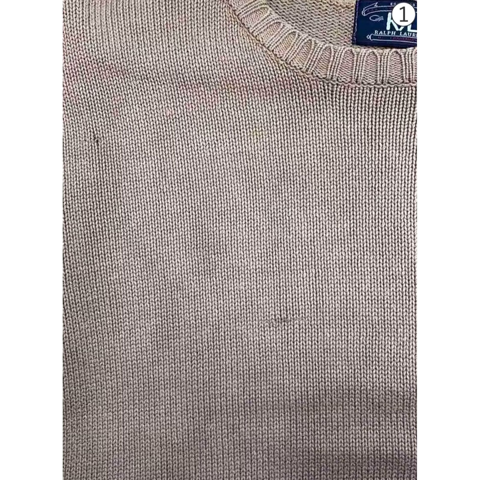 Ralph Lauren VINTAGE RRL Ralph Lauren Sweater L Camel Cotton-knit Mens 90's Pullover Casual Size US L / EU 52-54 / 3 - 3 Thumbnail