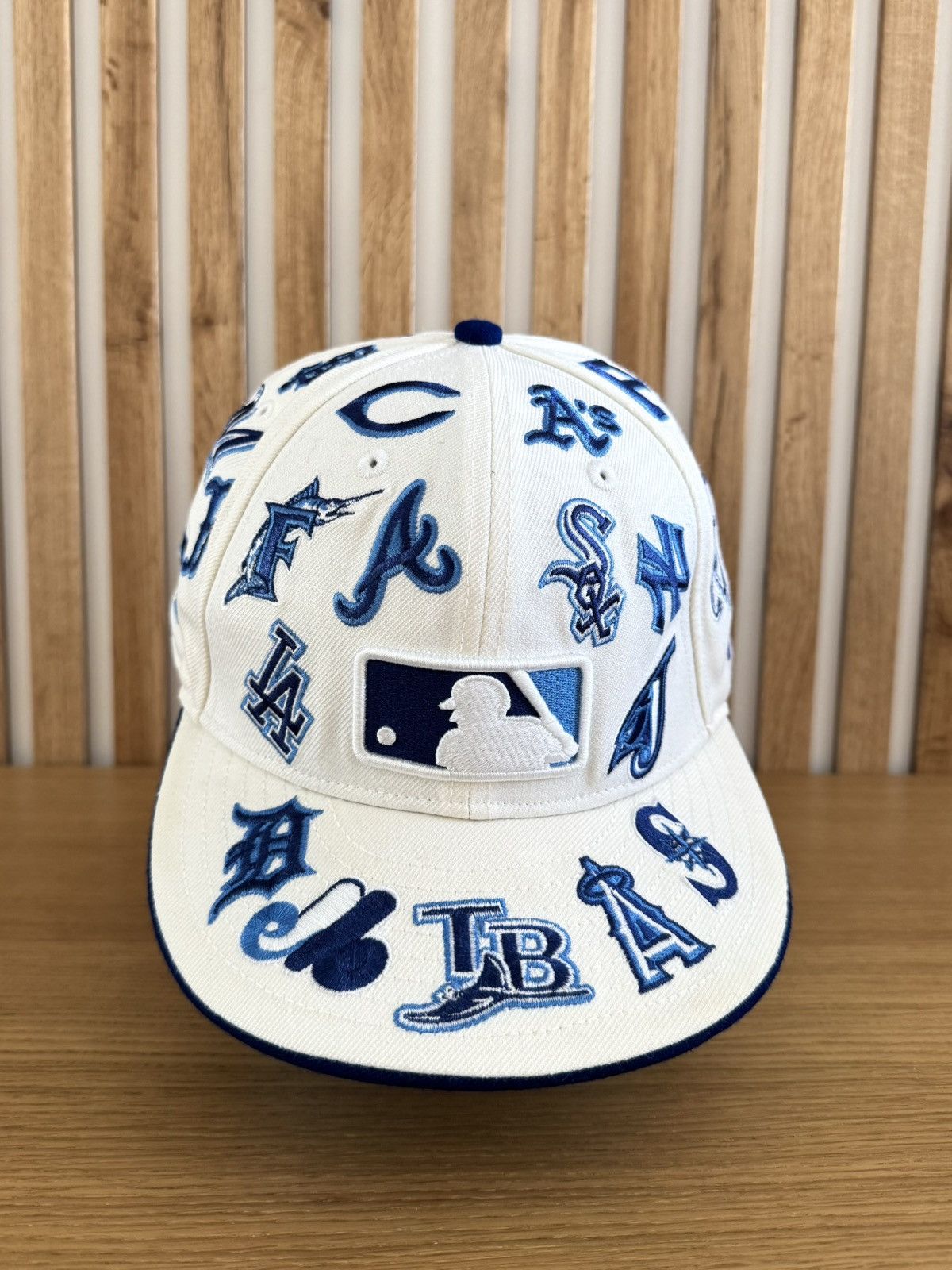 New Era Vintage New Era 59Fifty All Over MLB Logo Team Wool Cap Hat Size ONE SIZE - 1 Thumbnail