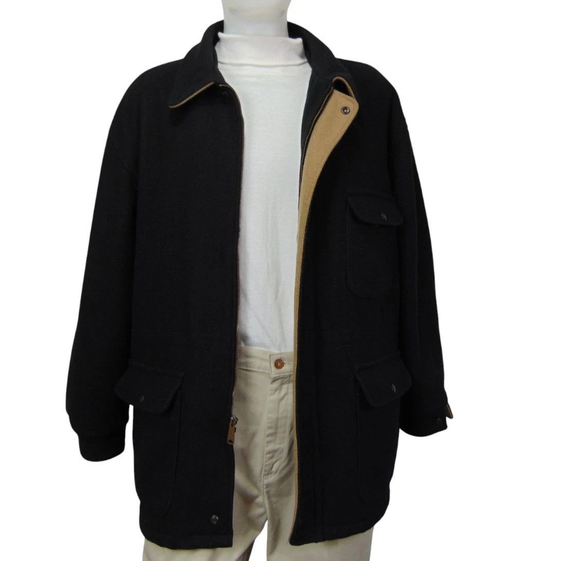 Schott Schott NYC Wool Hunting Jacket Made in USA Black Size 52 Size US XXL / EU 58 / 5 - 2 Thumbnail