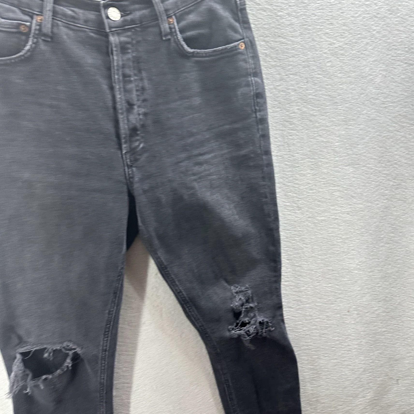 Agolde AGOLDE Jeans Women 28 Black Nico Straight High Rise Denim Dark Wash Size 28" / US 6 / IT 42 - 3 Thumbnail