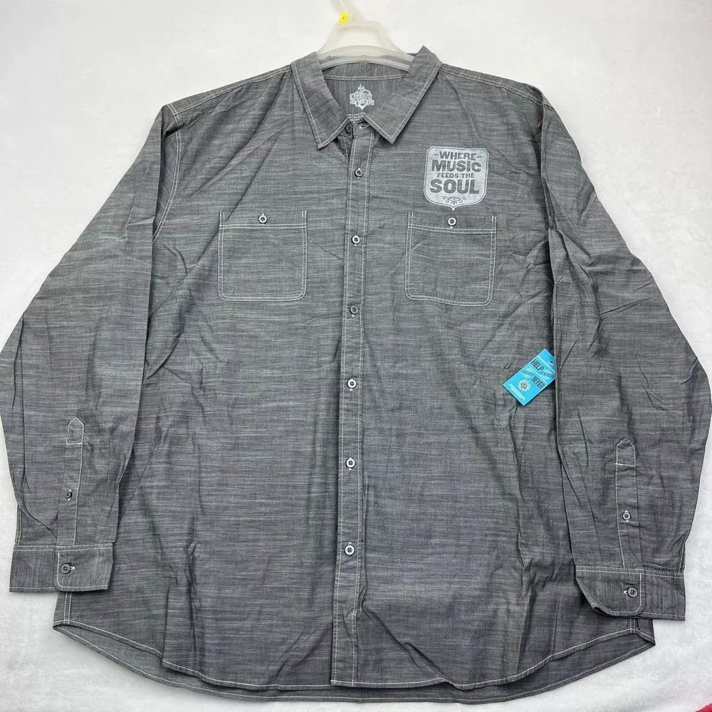Other House Blues Shirt Men 4XL Button Up Long Sleeve Cotton Size US XXL / EU 58 / 5 - 1 Thumbnail