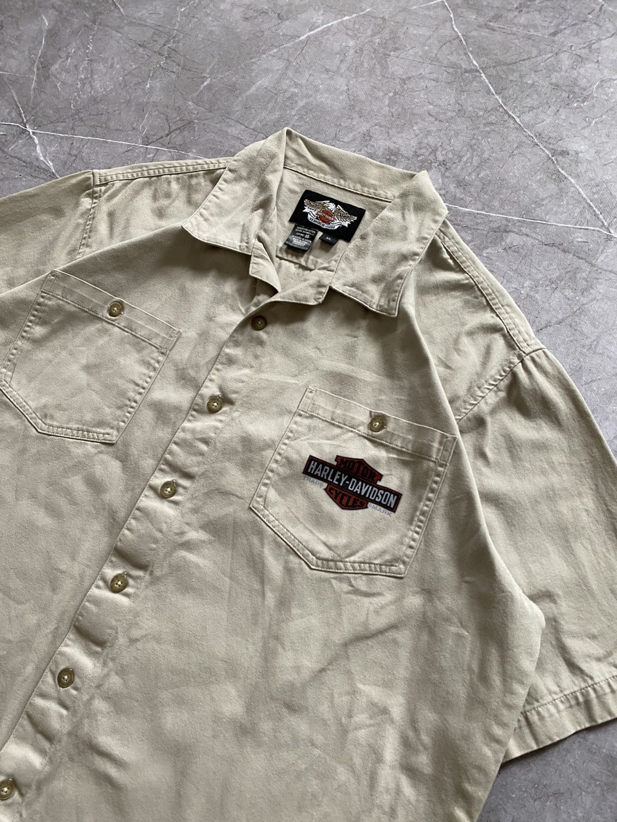 Harley Davidson × Vintage Harley Davidson Motorcycles Genuine Oil Shirt Button Up Usa Size US XL / EU 56 / 4 - 9 Thumbnail