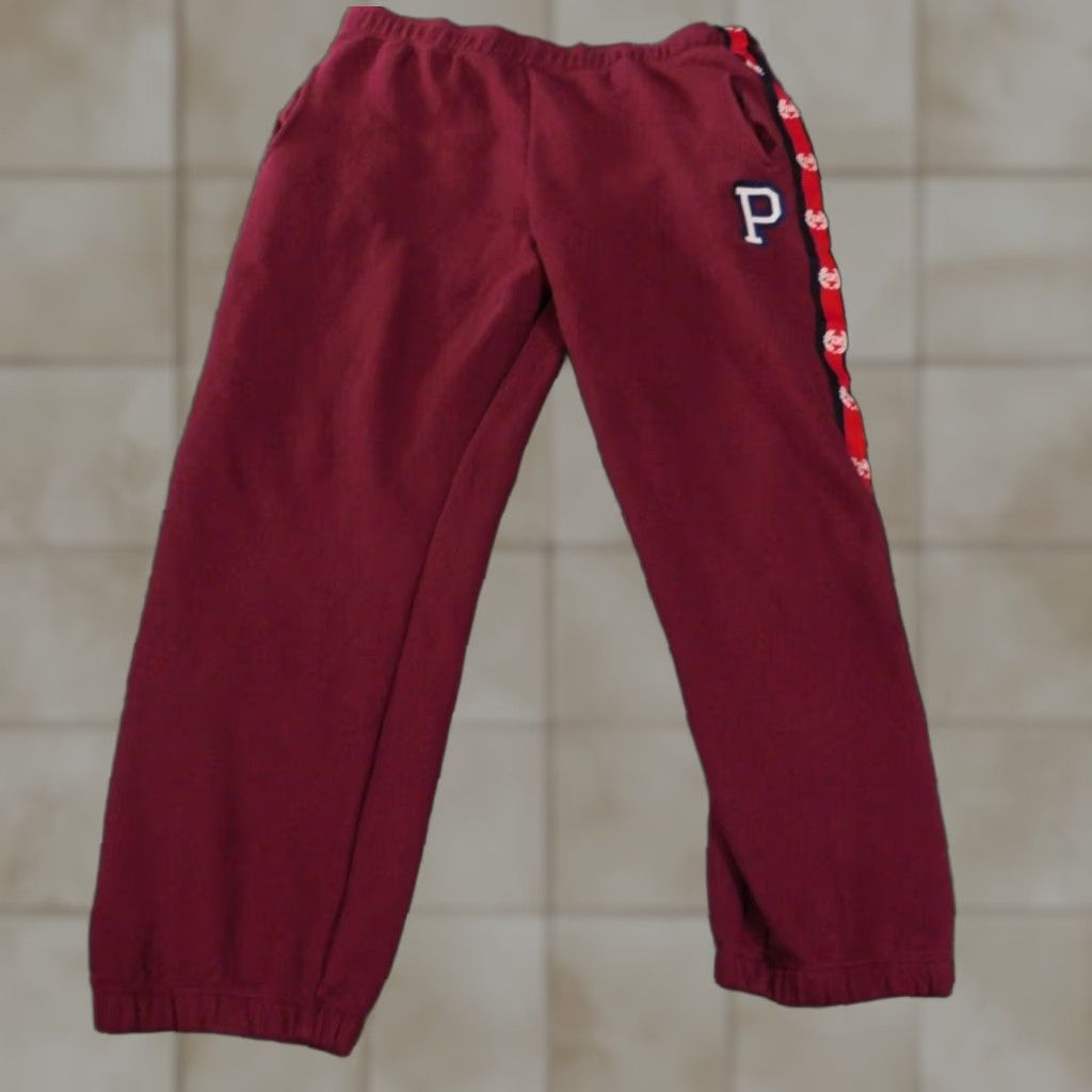 Victoria's Secret Victoria’s Secret Pink Sweatpants Womens M Red Love Logo Stretch Size 24" / US 00 / IT 34 - 1 Thumbnail
