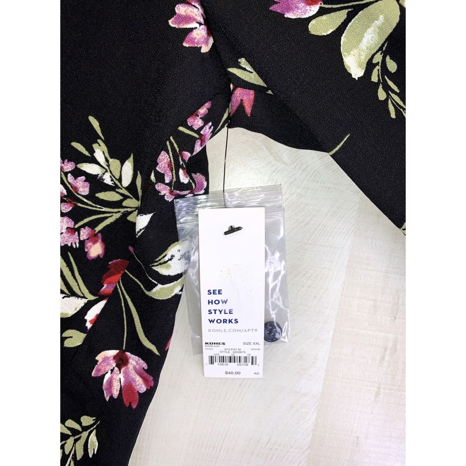 Apt. 9 Apt.9 Black Chiffon Crop Blouse Top Womens 2XL NWT-6732 Shirt Womens 2XL Black Chiffon Cropped Top Size XXL / US 16-18 / IT 52-54 - 2 Thumbnail