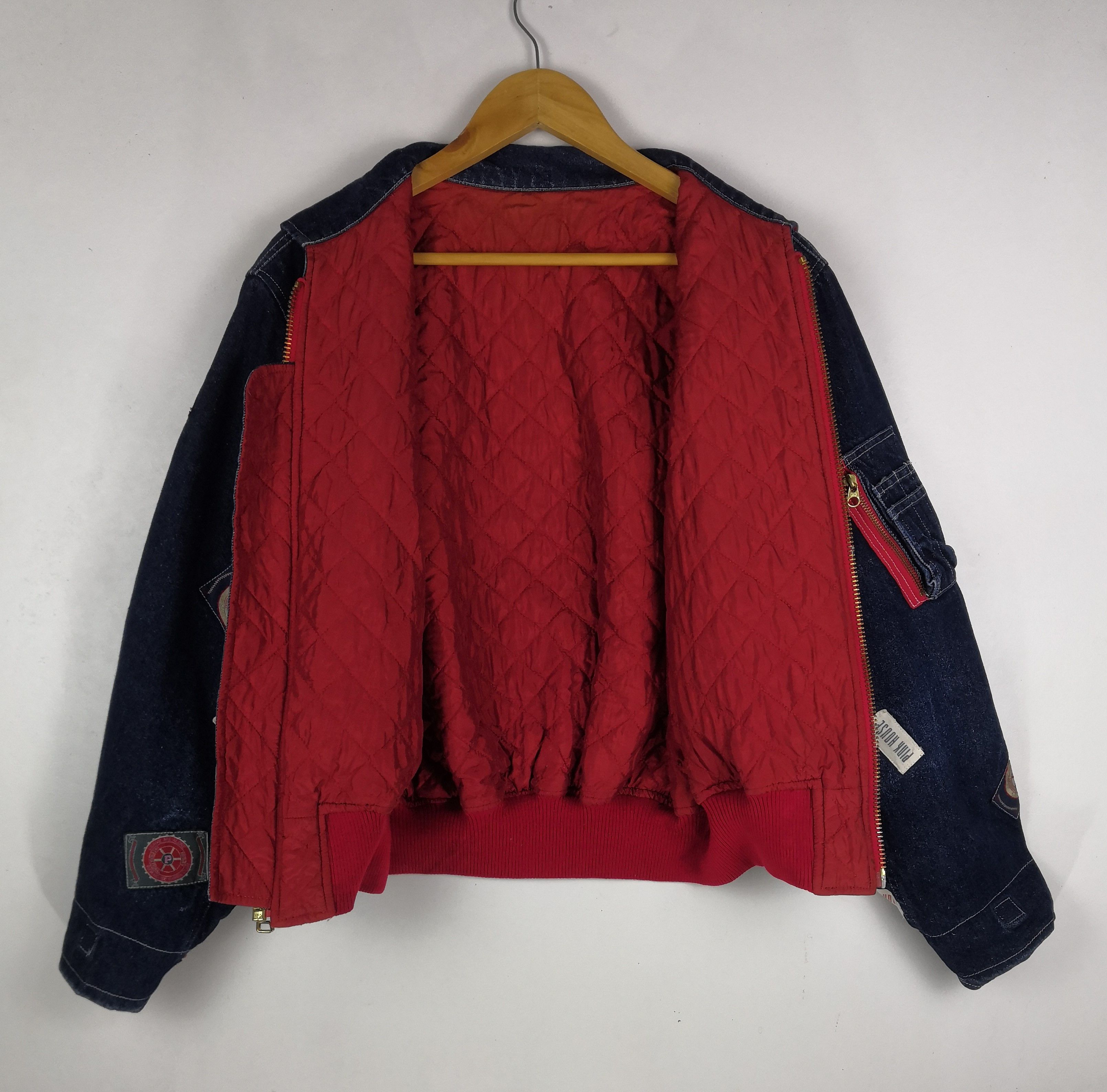 Pink House Vintage 90s Pink House Bomber Jacket Puffer Denim Patchwork Size US M / EU 48-50 / 2 - 3 Thumbnail