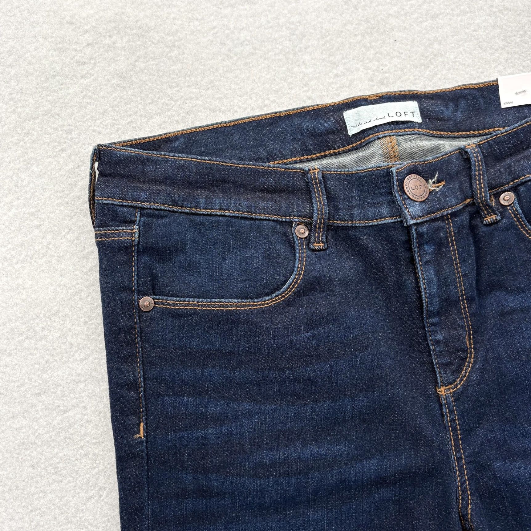 Loft VINTAGE Loft Jeans Womens 29/8 Dark Wash Blue Legging Skinny Stretch Denim Preppy Casual Size 30" / US 8 / IT 44 - 3 Thumbnail