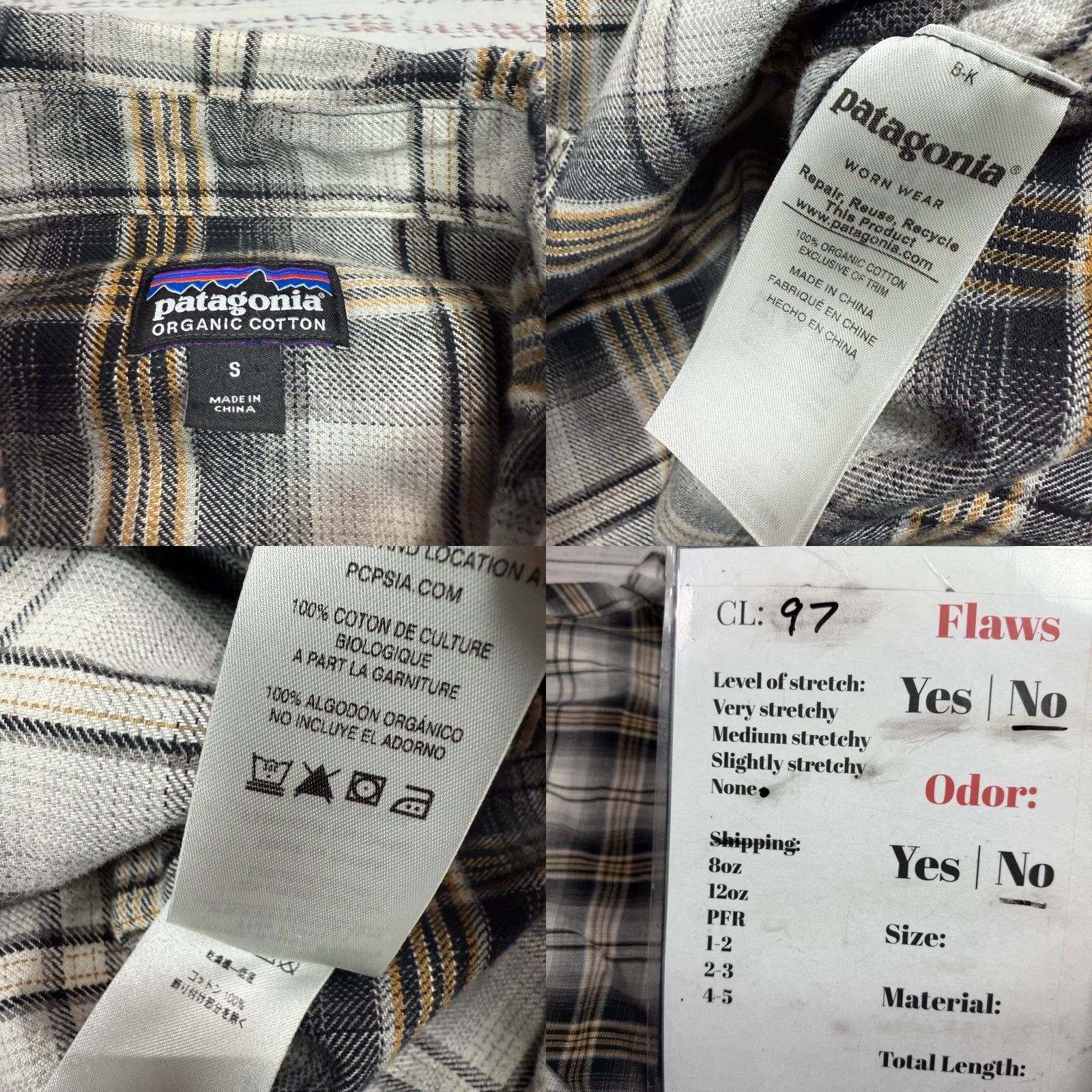 Patagonia Patagonia Womens Button-Up Plaid Flannel Shirt S Black/Gray Organic Cotton Size S / US 4 / IT 40 - 8 Thumbnail