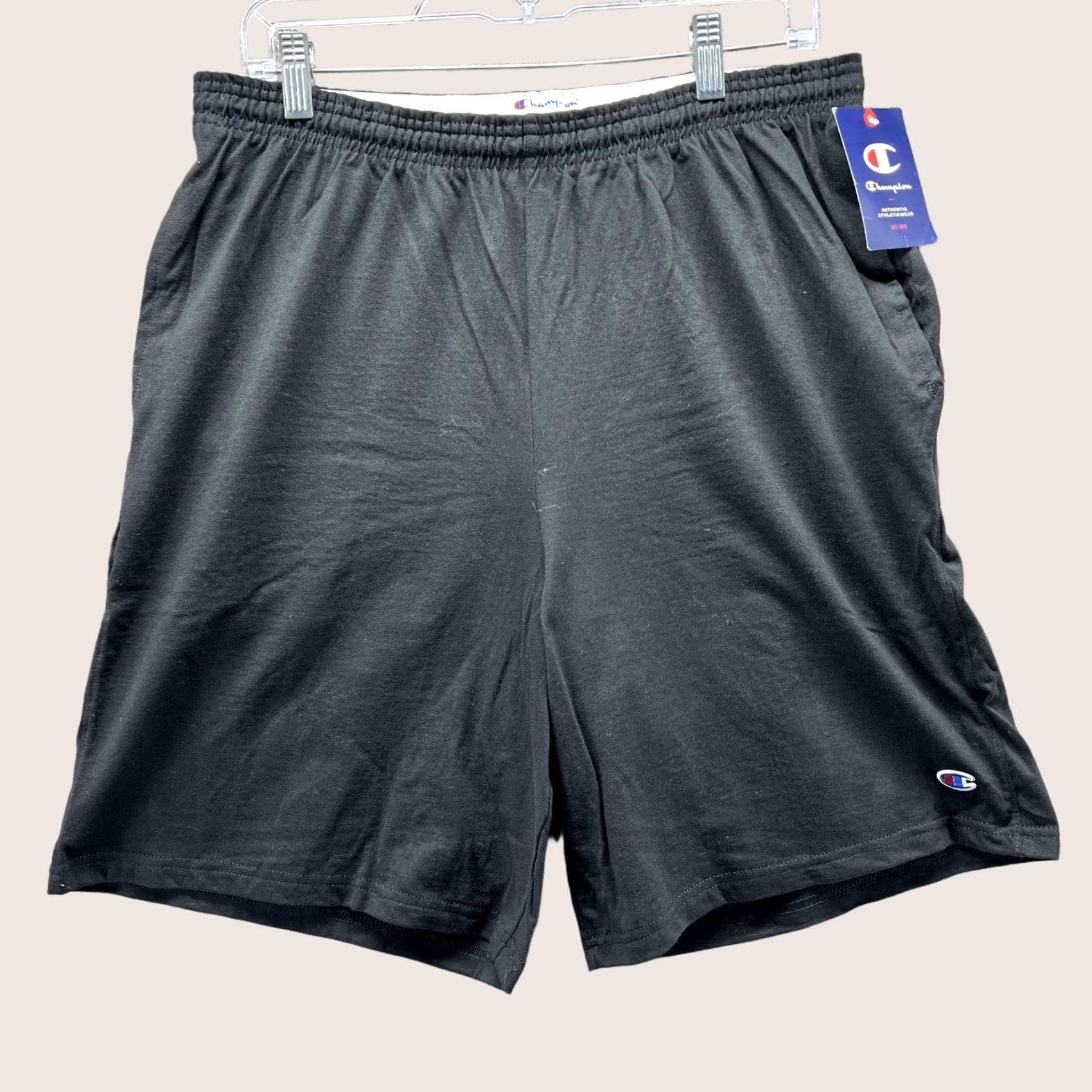 Champion Champion Jersey Shorts Mens XL Black 9 Inch Athletic Gym Drawstring Pockets Size US XL / EU 56 / 4 - 1 Thumbnail