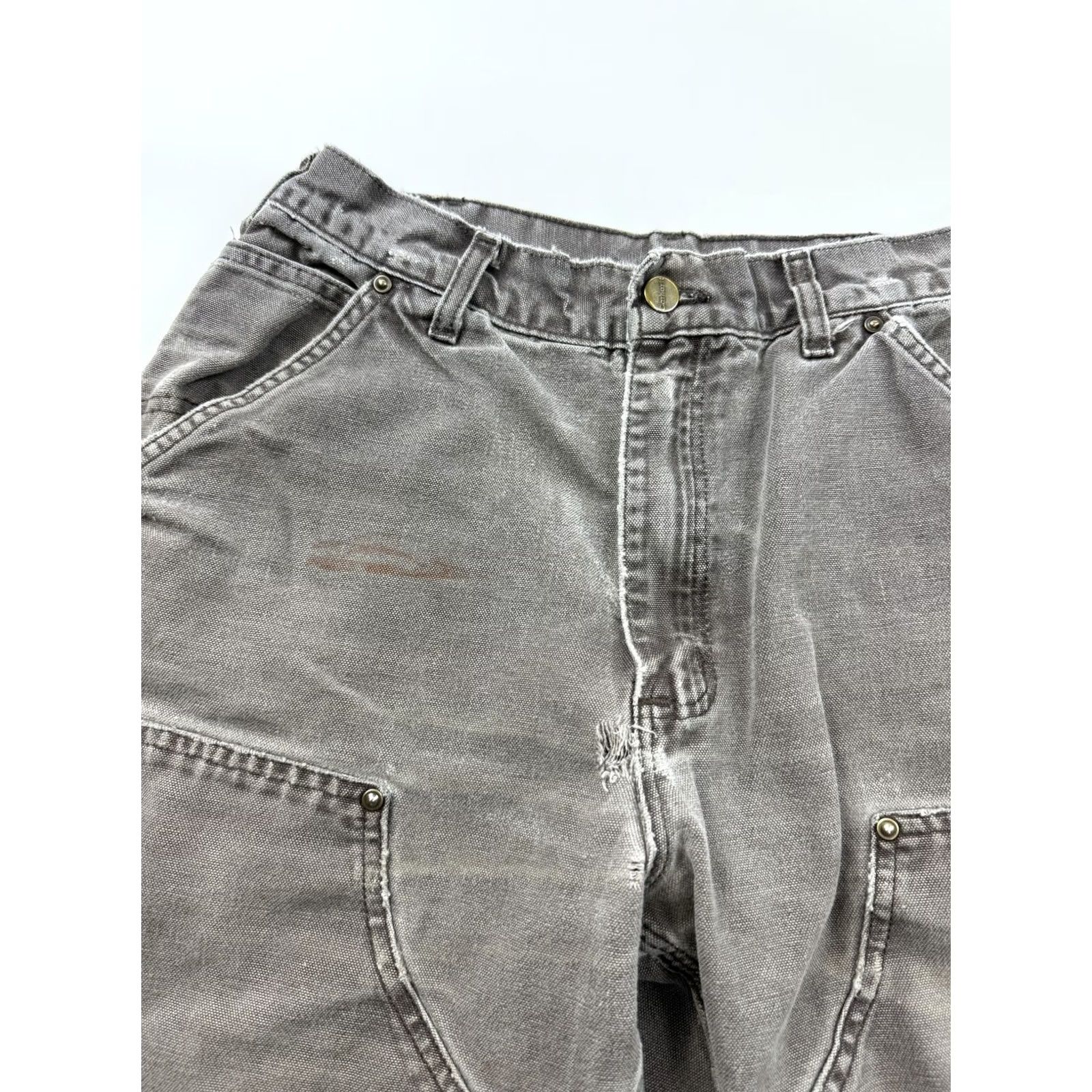 Carhartt Carhartt Pants Mens 32x28 Gray Relaxed Fit Canvas Carpenter Workwear Utility Size US 32 / EU 48 - 6 Thumbnail