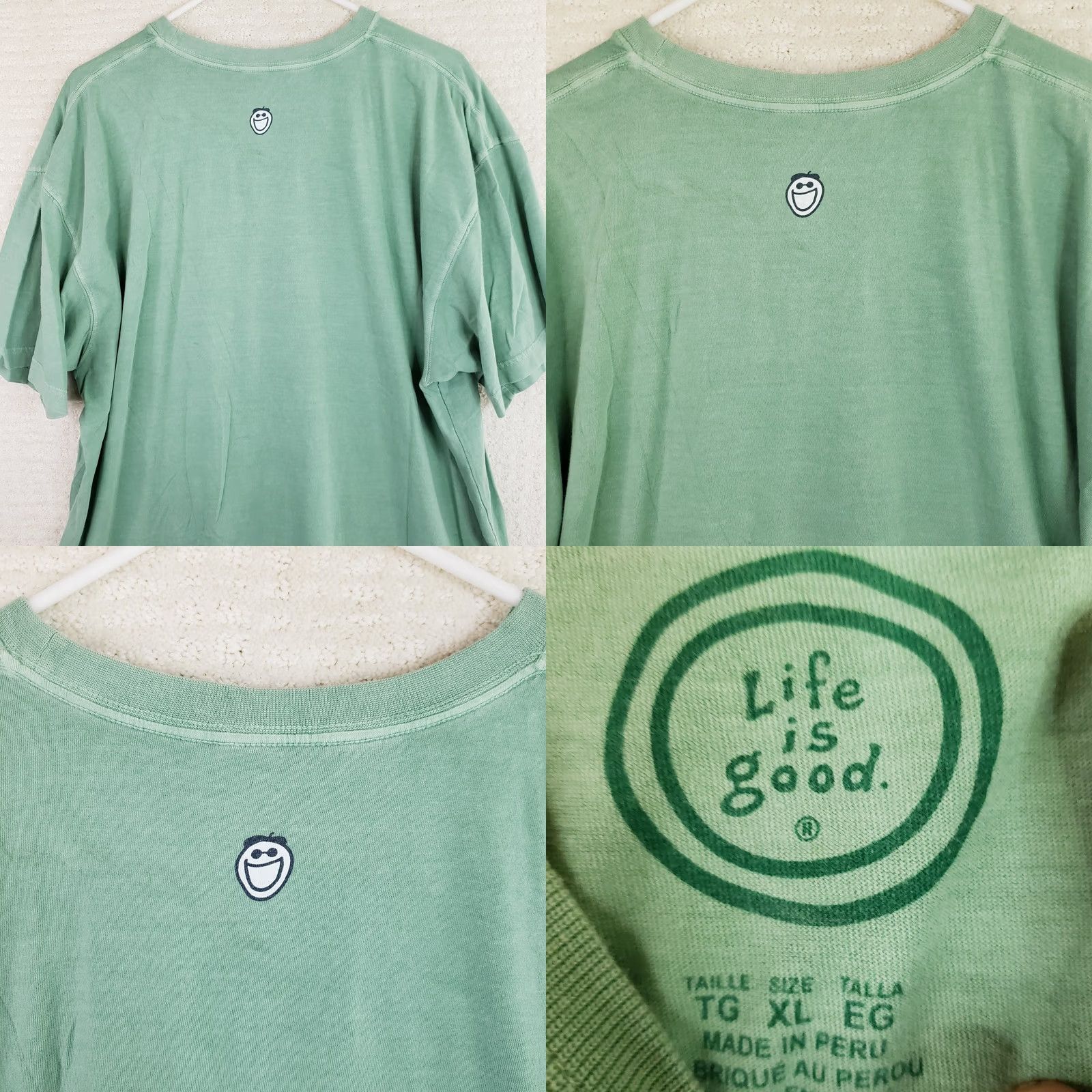 Life is Good Life is Good Crusher Tee Shirt "Happy Camper" Short Sl. Crew Neck Mens XL Green Size US XL / EU 56 / 4 - 8 Thumbnail
