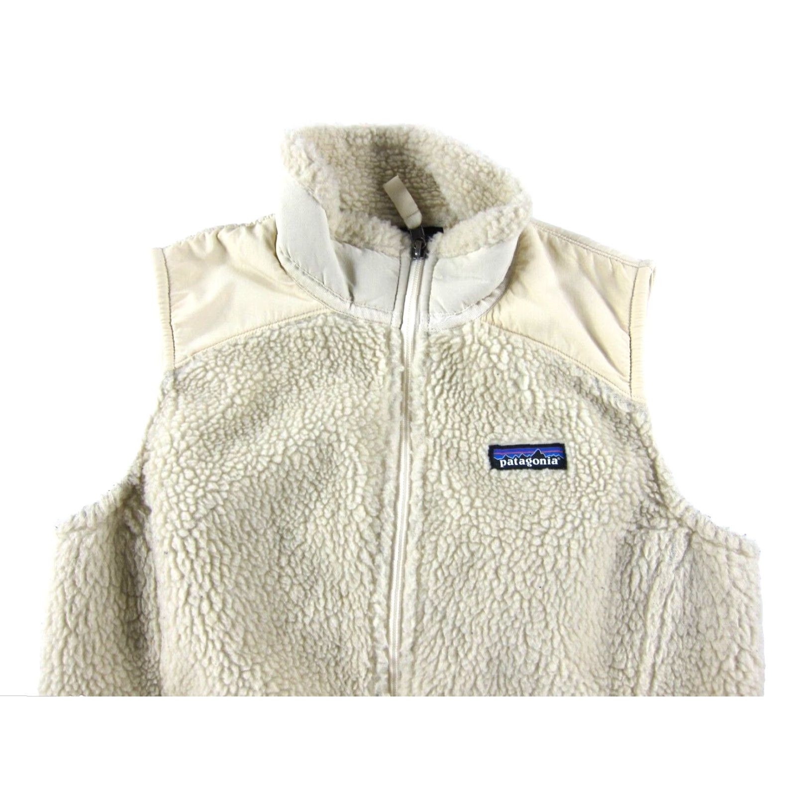 Patagonia VINTAGE Patagonia Vest Women Medium Ivory Fleece Zip Sherpa Warm Cozy 80s 90s Bohemian Hippie Retro Pockets All Seasons Zip Mens Womens Girls Size M / US 6-8 / IT 42-44 - 4 Thumbnail