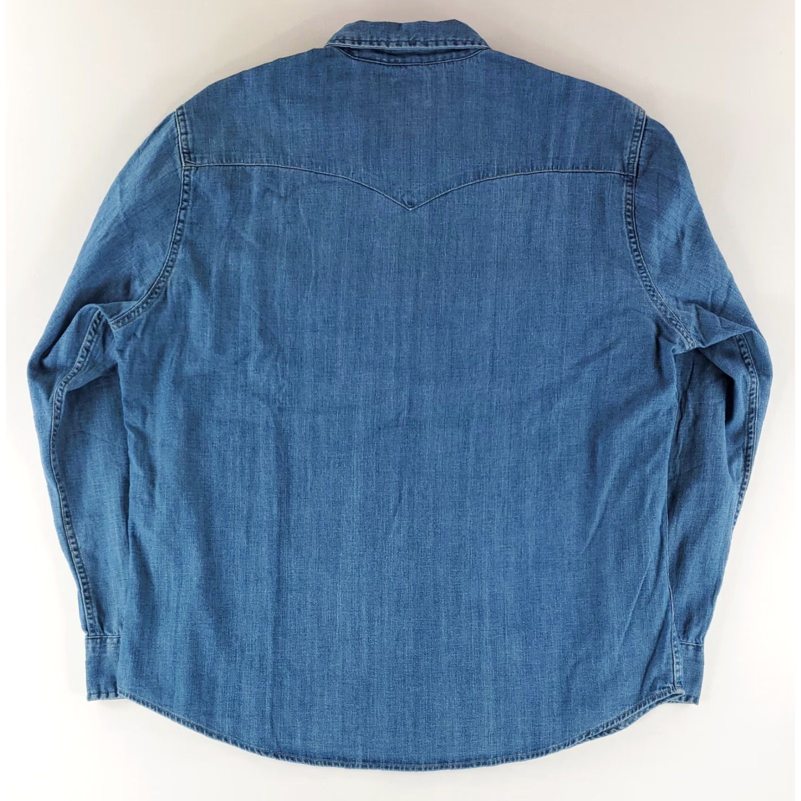 Levi's Levi's Denim Pearl Snap Shirt Long Sleeve Blue Western Cowboy Mens 2XL Shirt Size US XXL / EU 58 / 5 - 5 Thumbnail