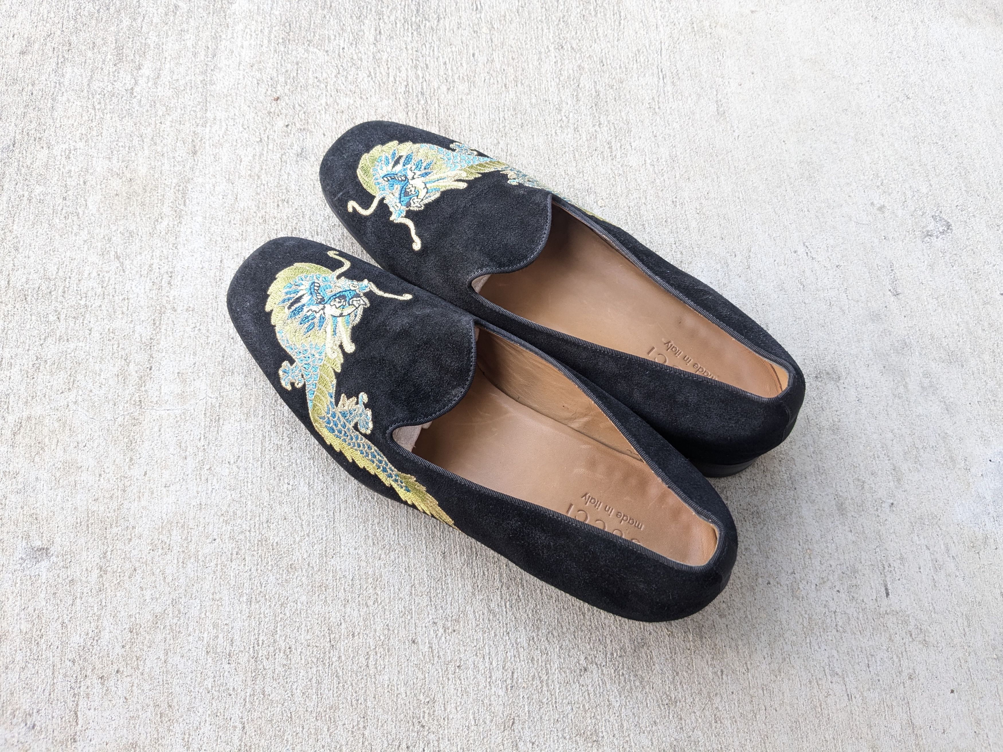 Gucci Gucci Loafers Dragon Black 9.5 Suede Slip Ons Size US 9.5 / EU 42-43 - 10 Thumbnail