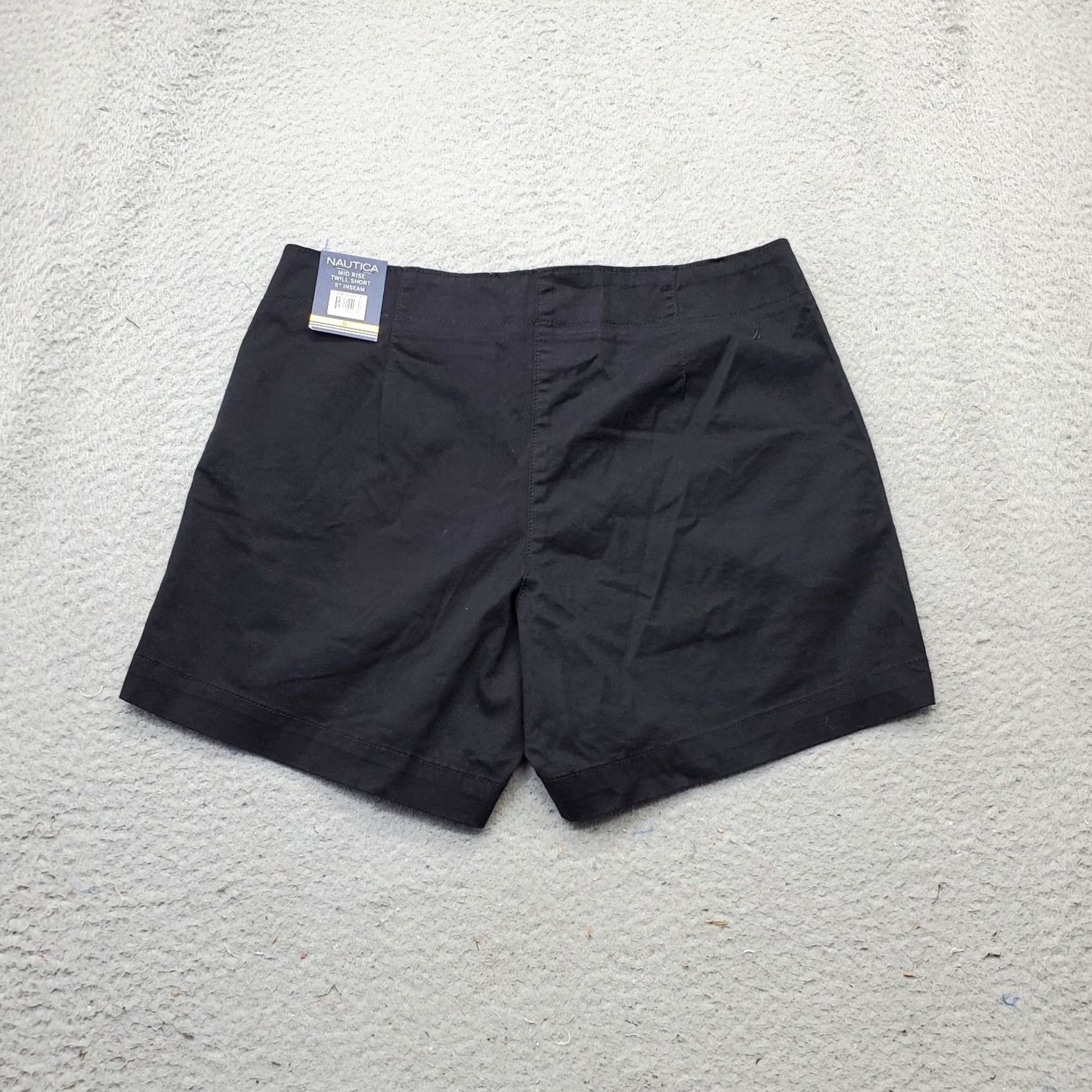 Nautica Nautica Chino Shorts Women 6 Black Twill Mid Rise Slash Pocket Low Waist Stretch - Slim Fit Size 28" / US 6 / IT 42 - 2 Thumbnail