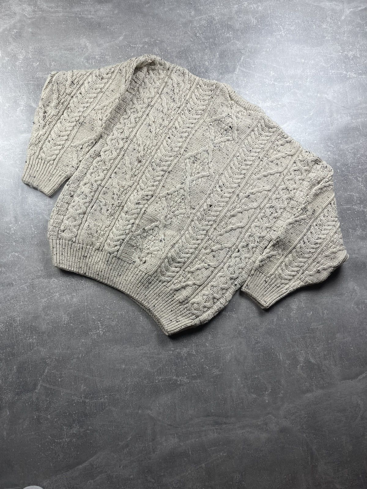 Aran Crafts Aran Crafts Cable Knit Wool Sweater Beige Made in Ireland Size US M / EU 48-50 / 2 - 7 Thumbnail