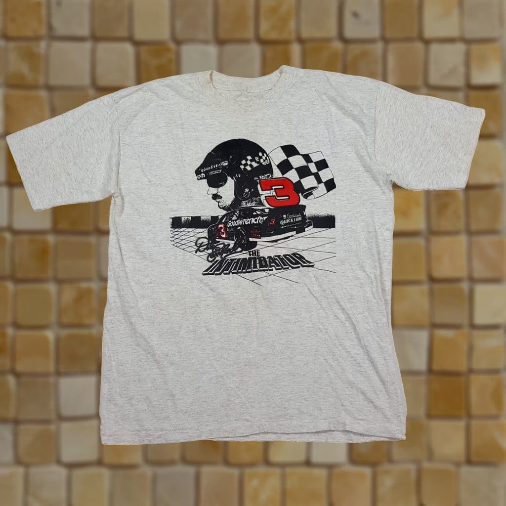 Fruit Of The Loom VINTAGE Dale Earnhardt NASCAR T-Shirt Gray 90s Short Sleeve XL Mens United States Graphic Print Racing Shirt Size US XL / EU 56 / 4 - 1 Thumbnail
